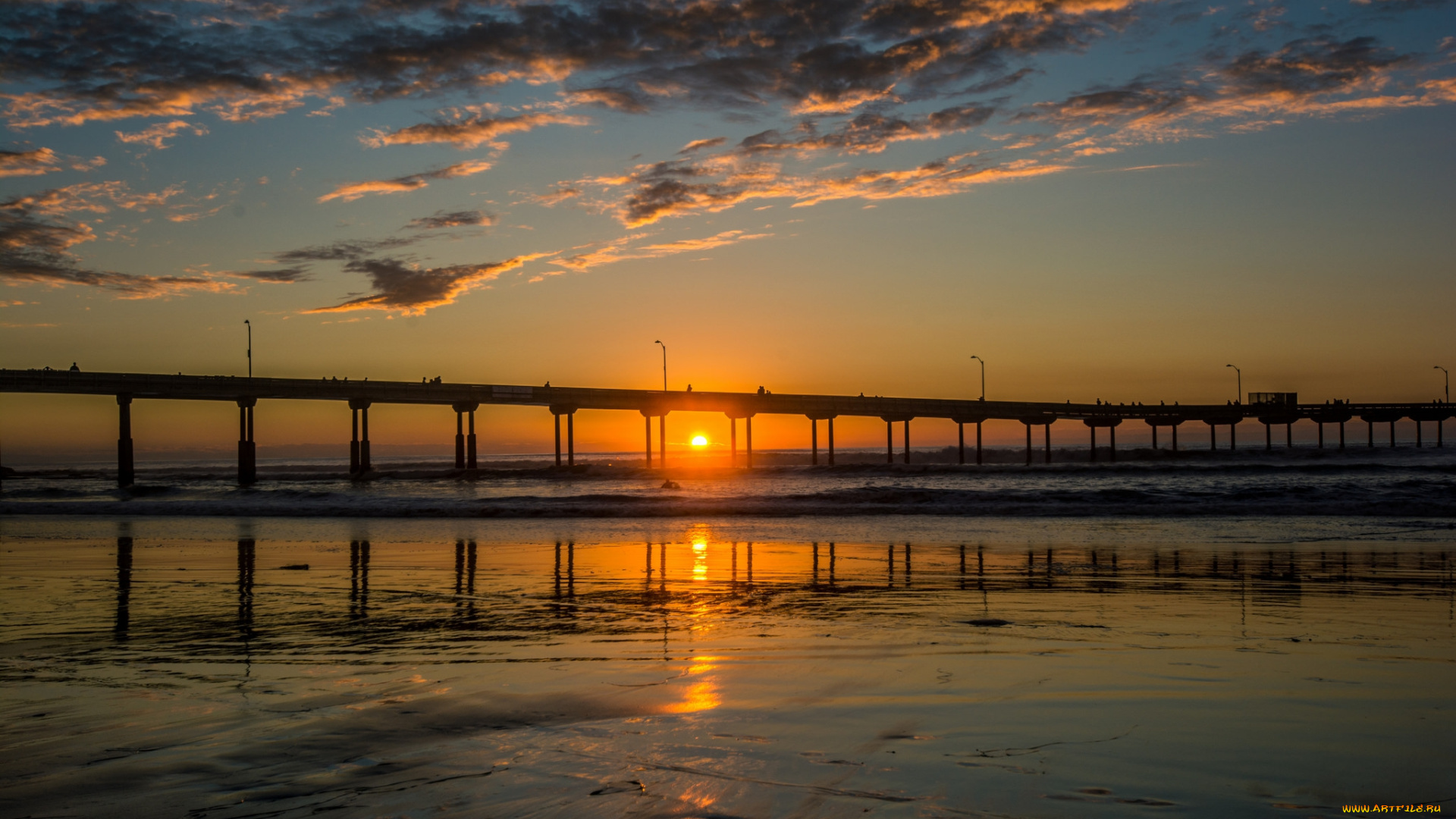 природа, восходы, закаты, закат, океан