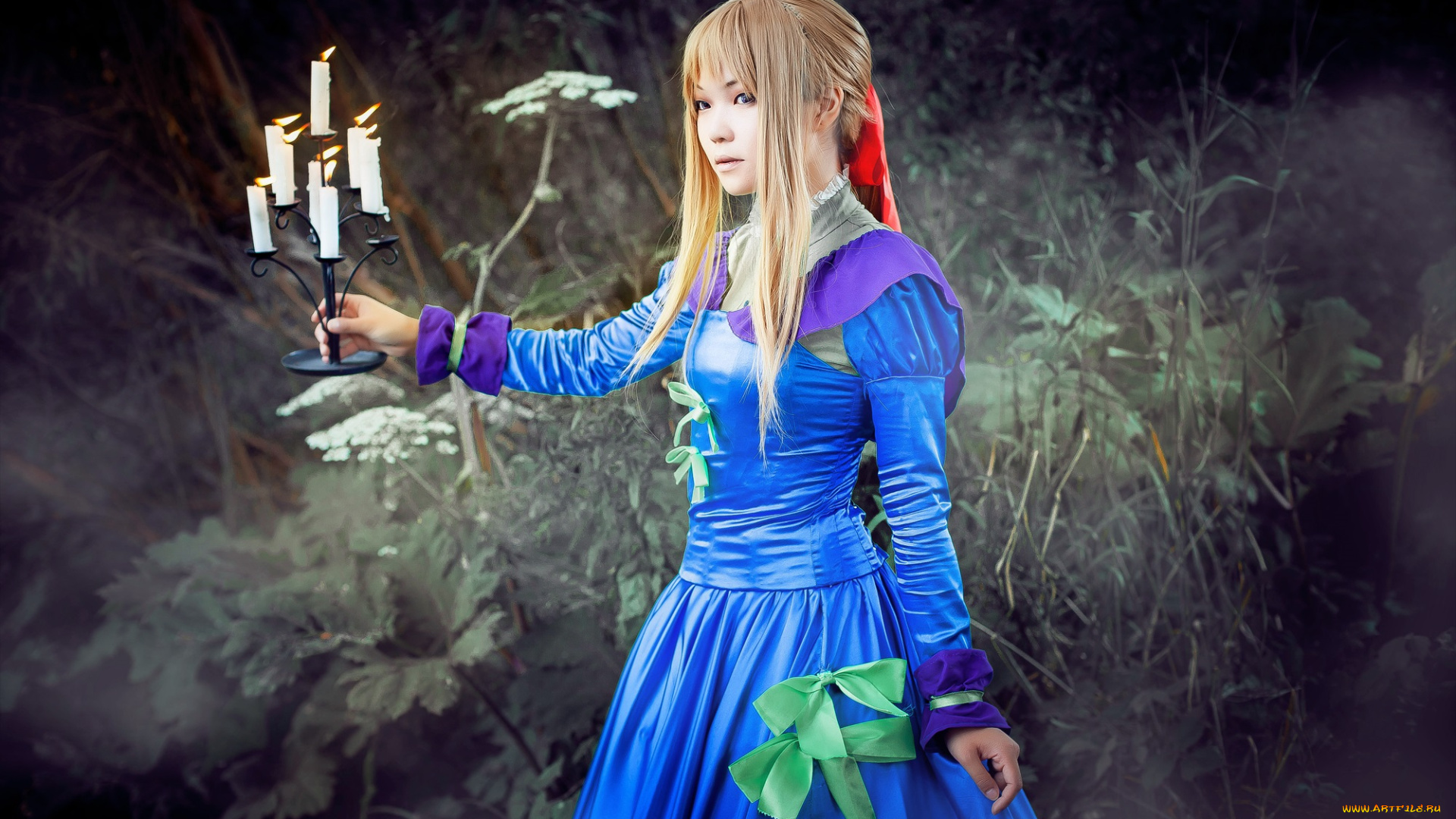 разное, cosplay, , косплей, девушка, аниме, свечи, подсвечник