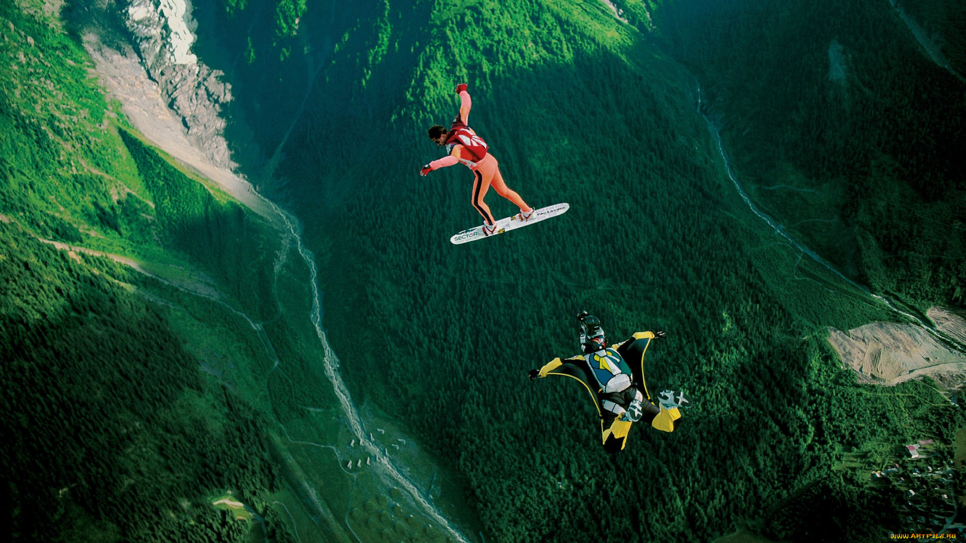 спорт, экстрим, парашют, контейнер, долина, горы, камера, флаер, скайсерфинг, парашютизм, парашютисты