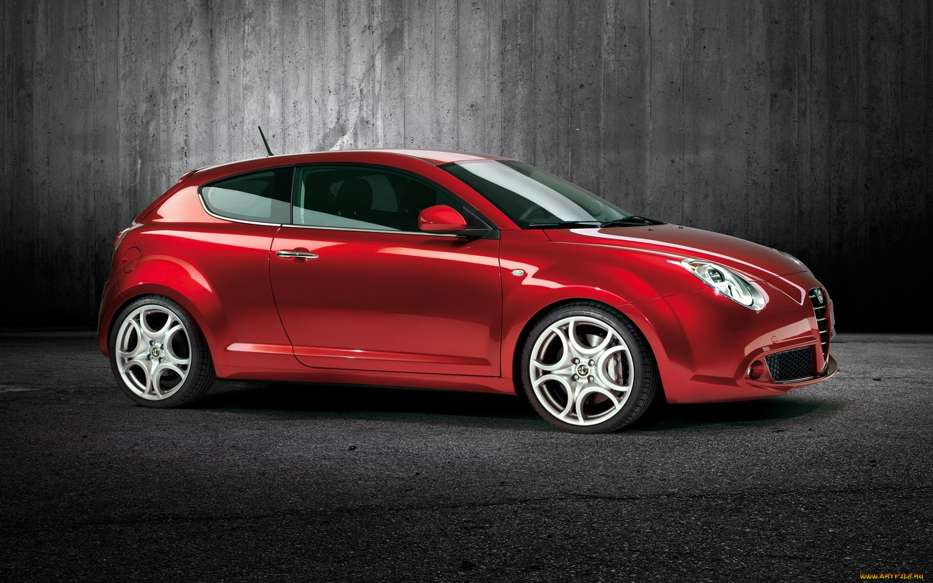автомобили, alfa, romeo, mito, альфа-ромео, красный, стена