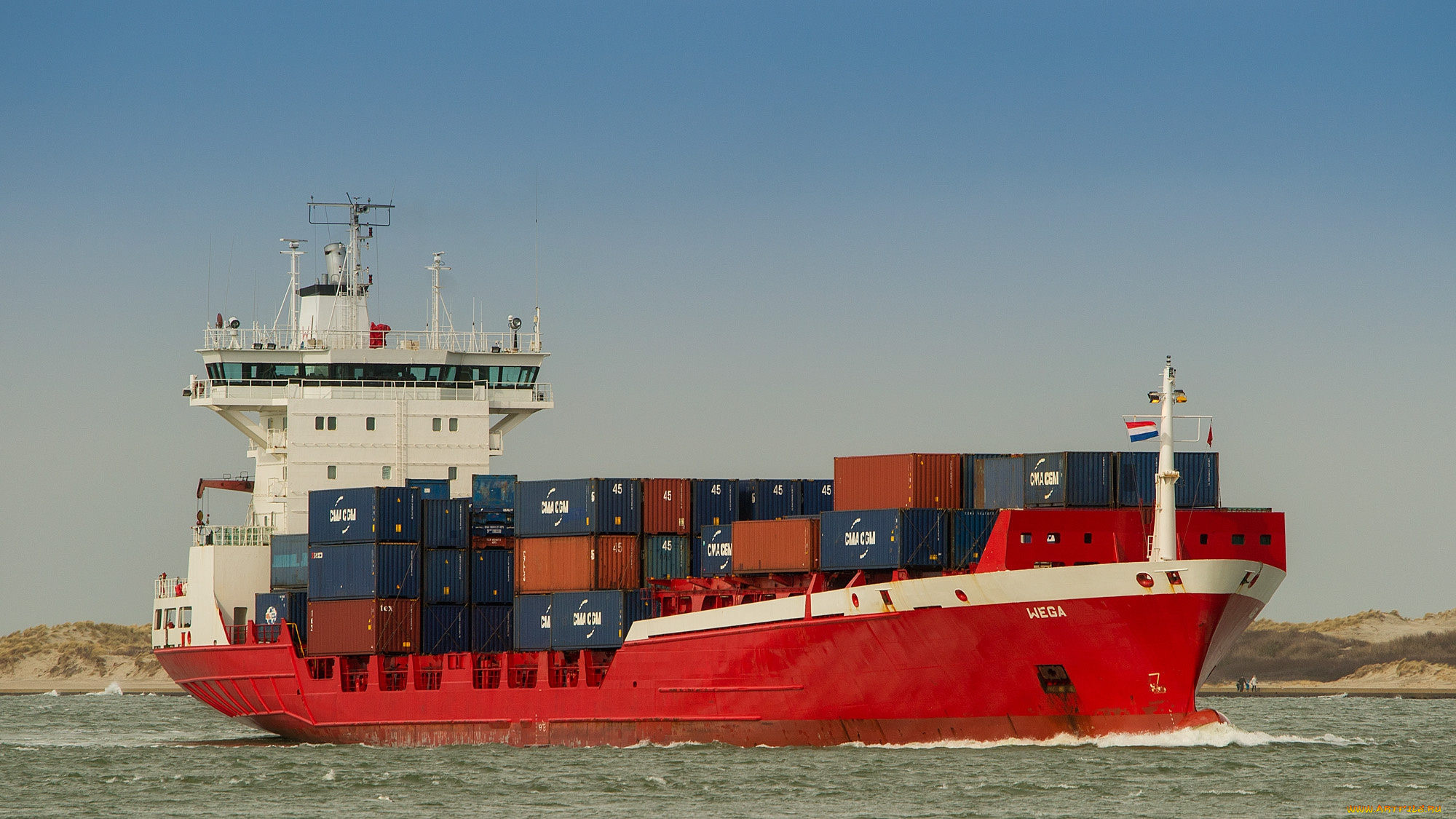 корабли, грузовые, суда, контейнеровоз