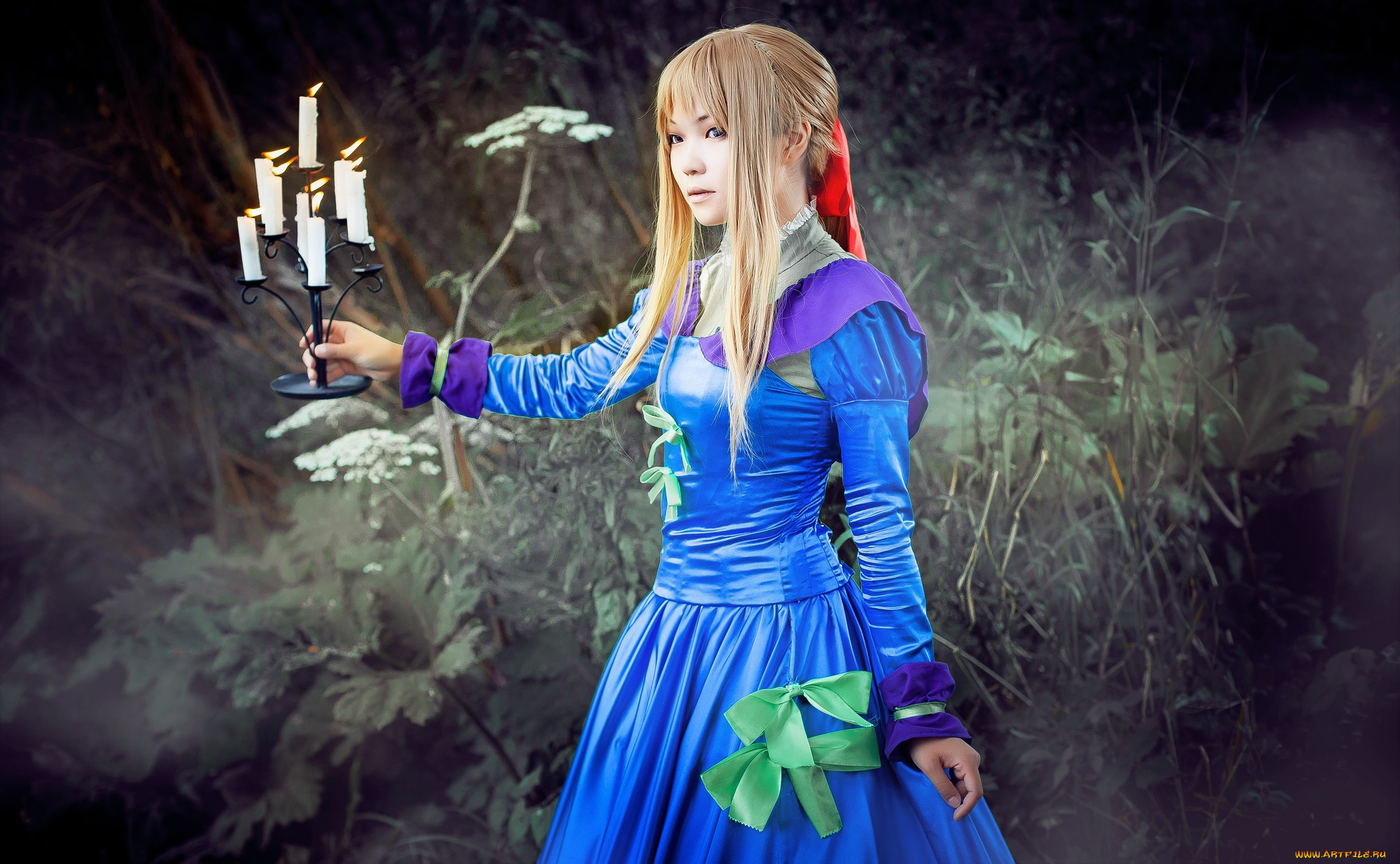 разное, cosplay, , косплей, девушка, аниме, свечи, подсвечник