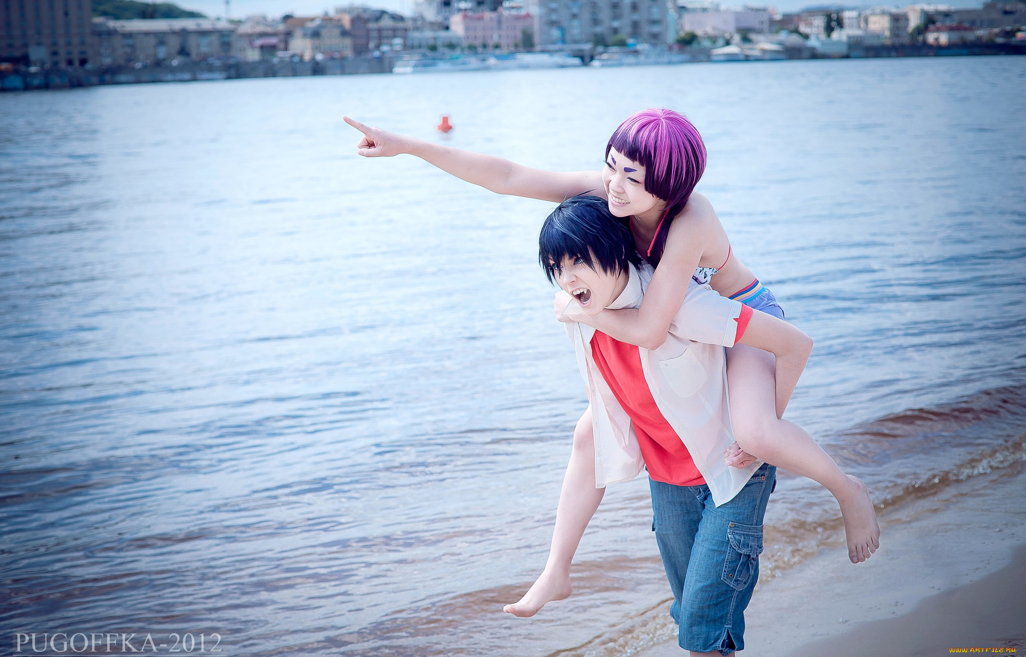 разное, cosplay, , косплей, аниме, девушка, парень, пляж