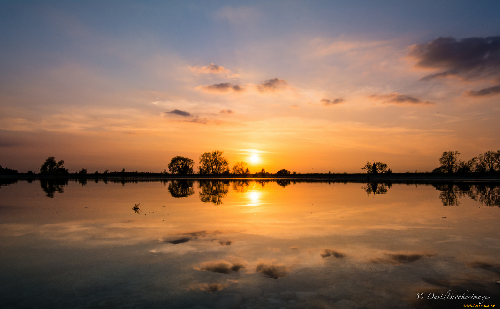 природа, восходы, закаты, закат, озеро, отражение