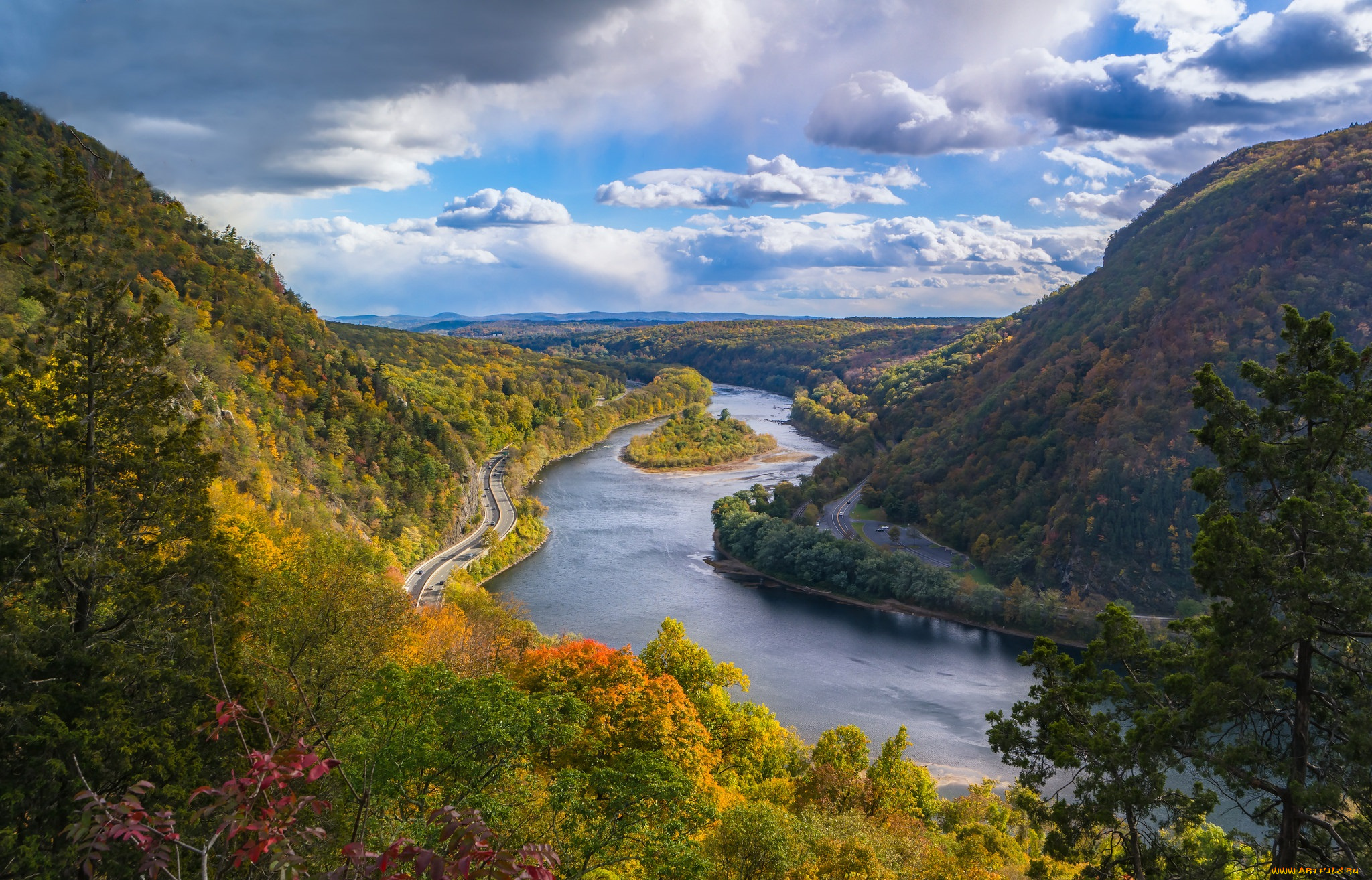 природа, реки, озера, река, горы, лес