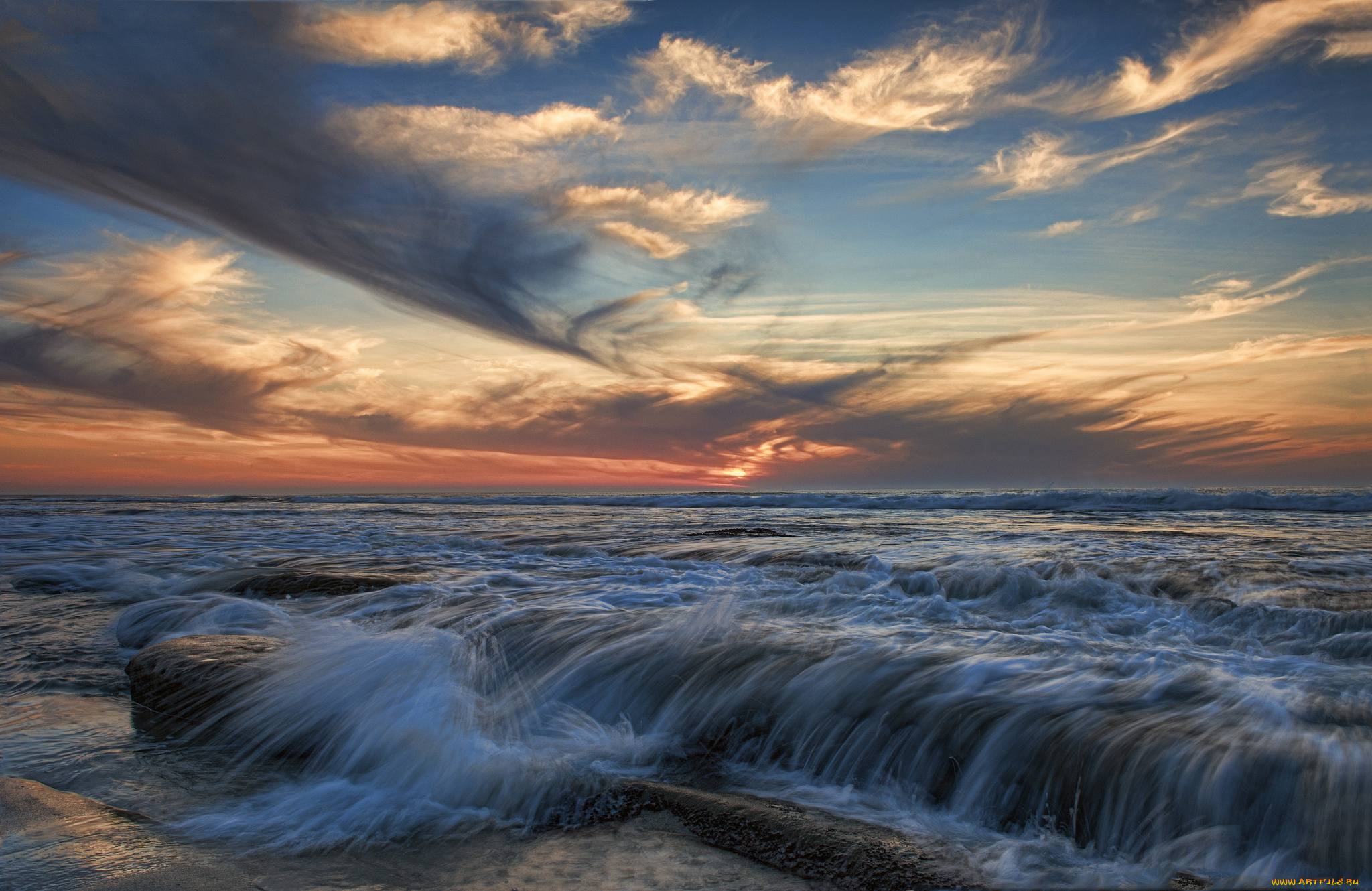 природа, моря, океаны, рассвет