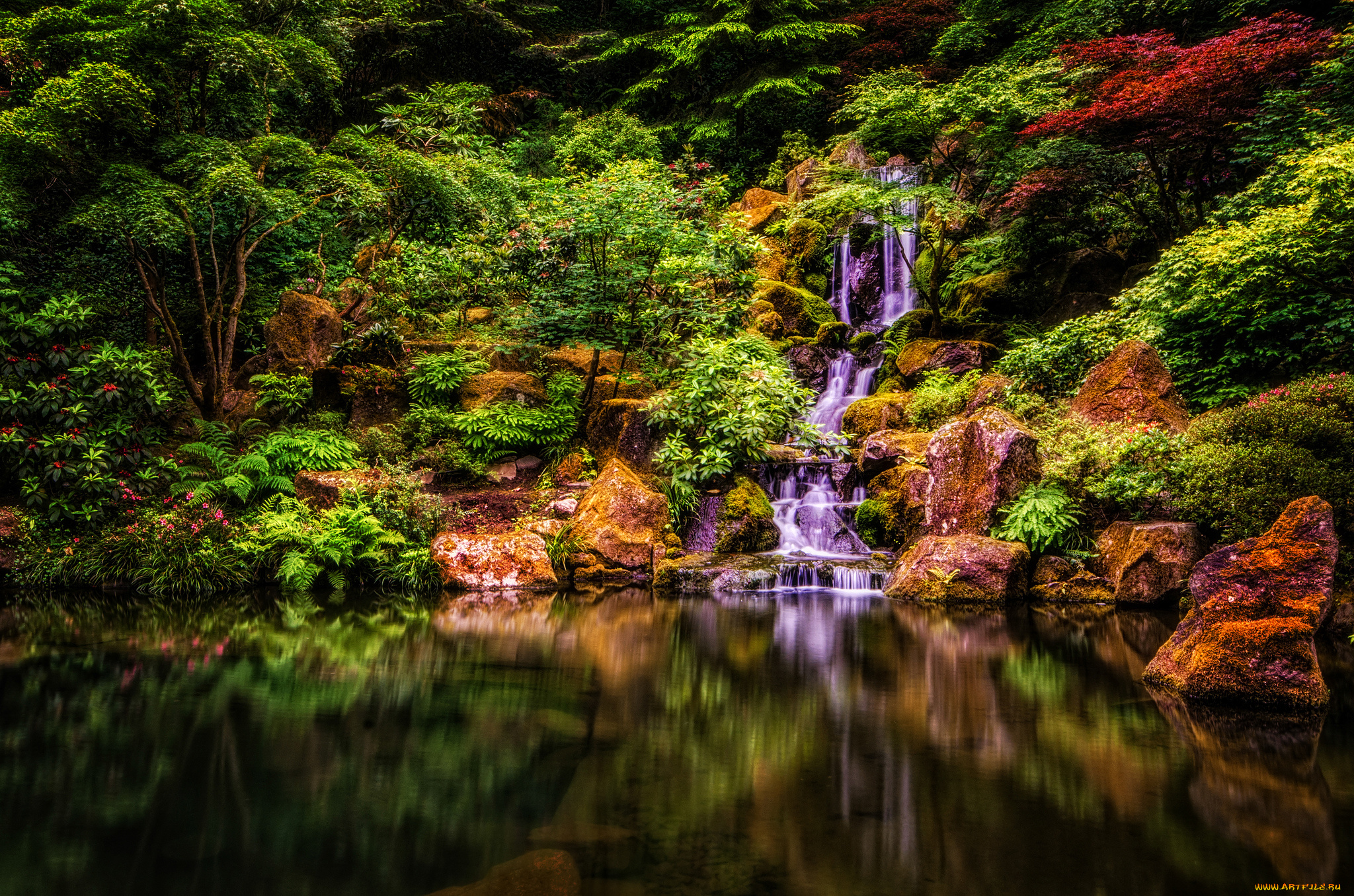 природа, водопады, водопад, река, лес