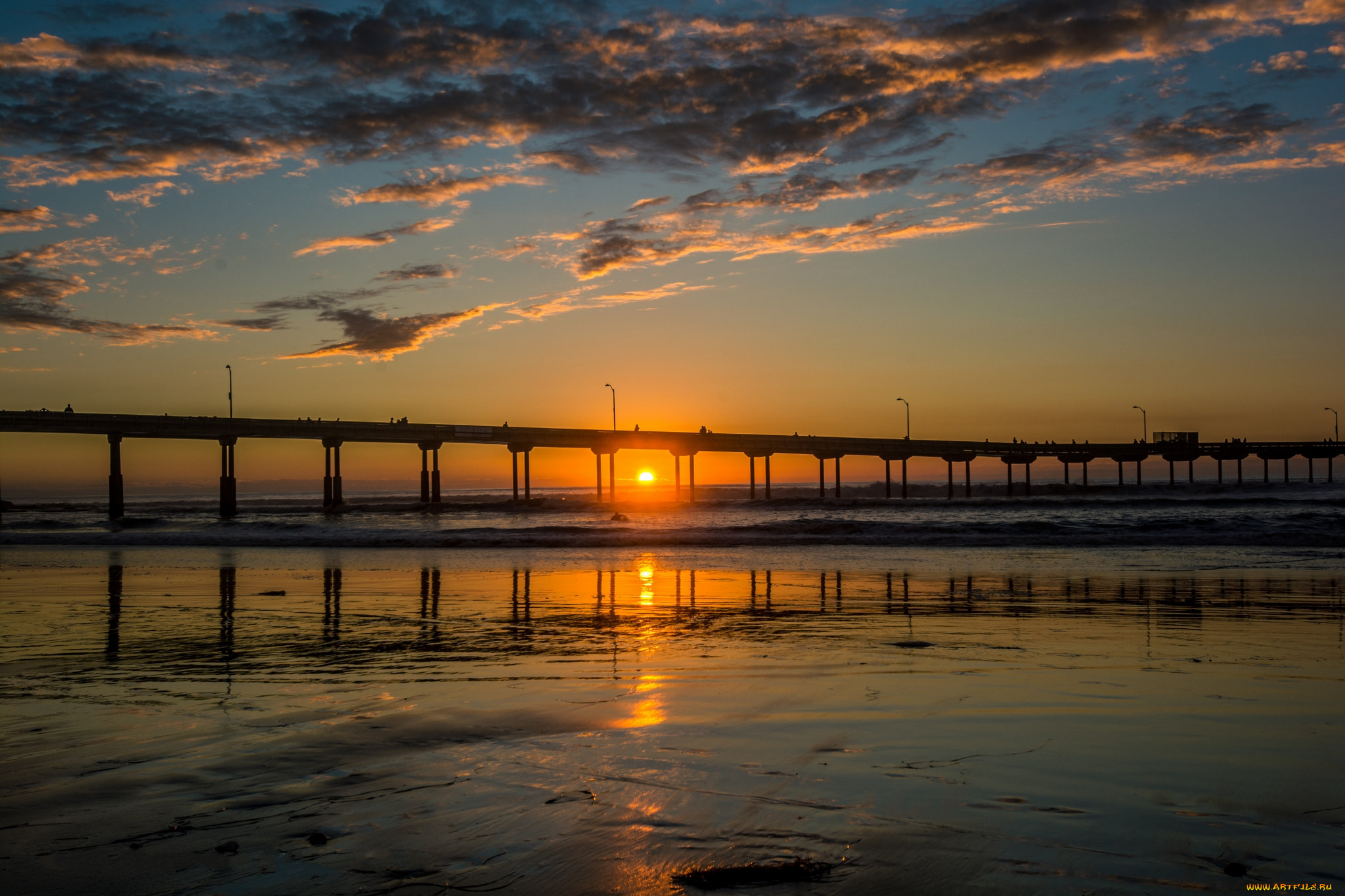 природа, восходы, закаты, закат, океан