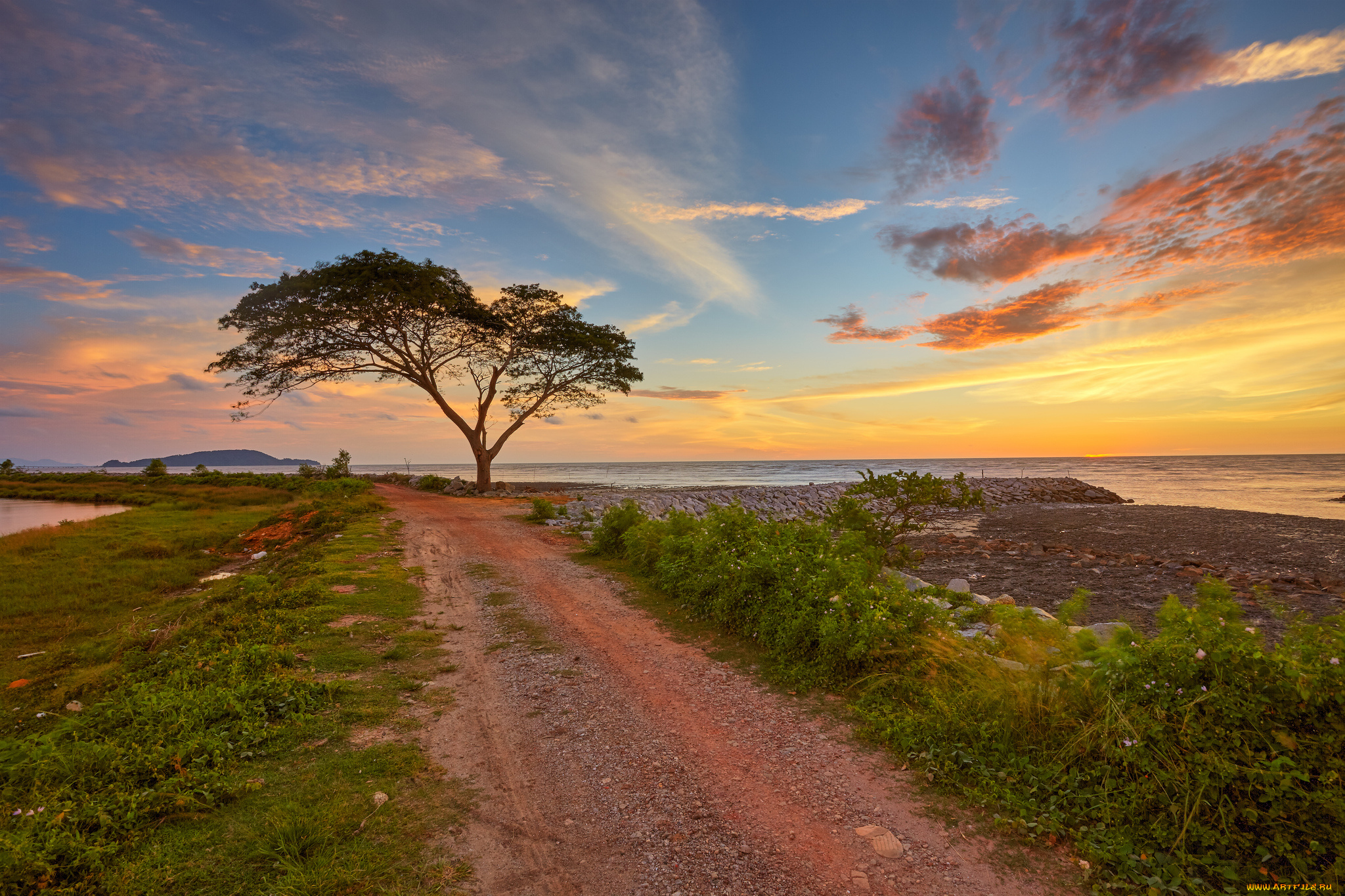 природа, дороги, рассвет, тракт