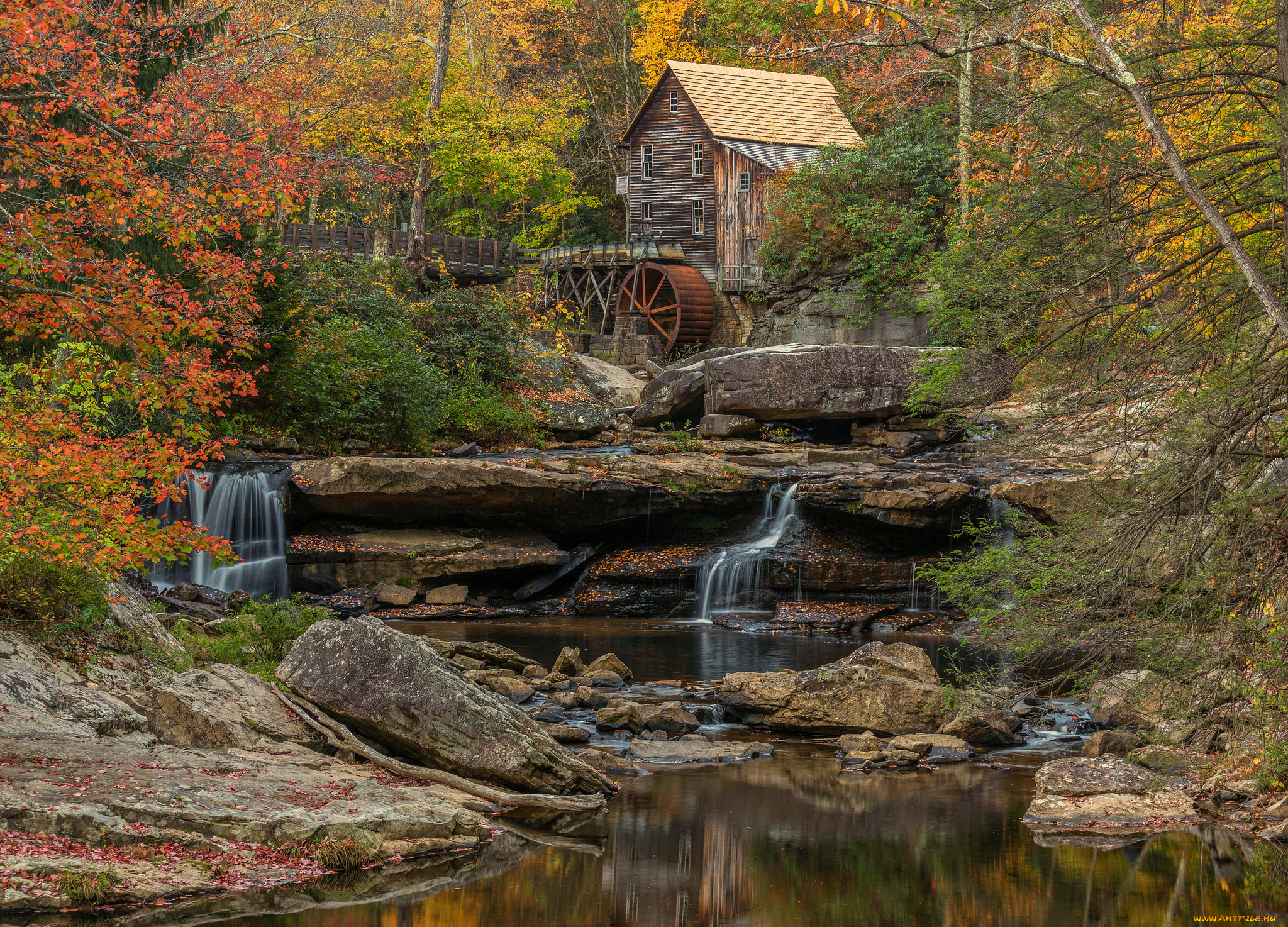 разное, мельницы, лес, река, мельня