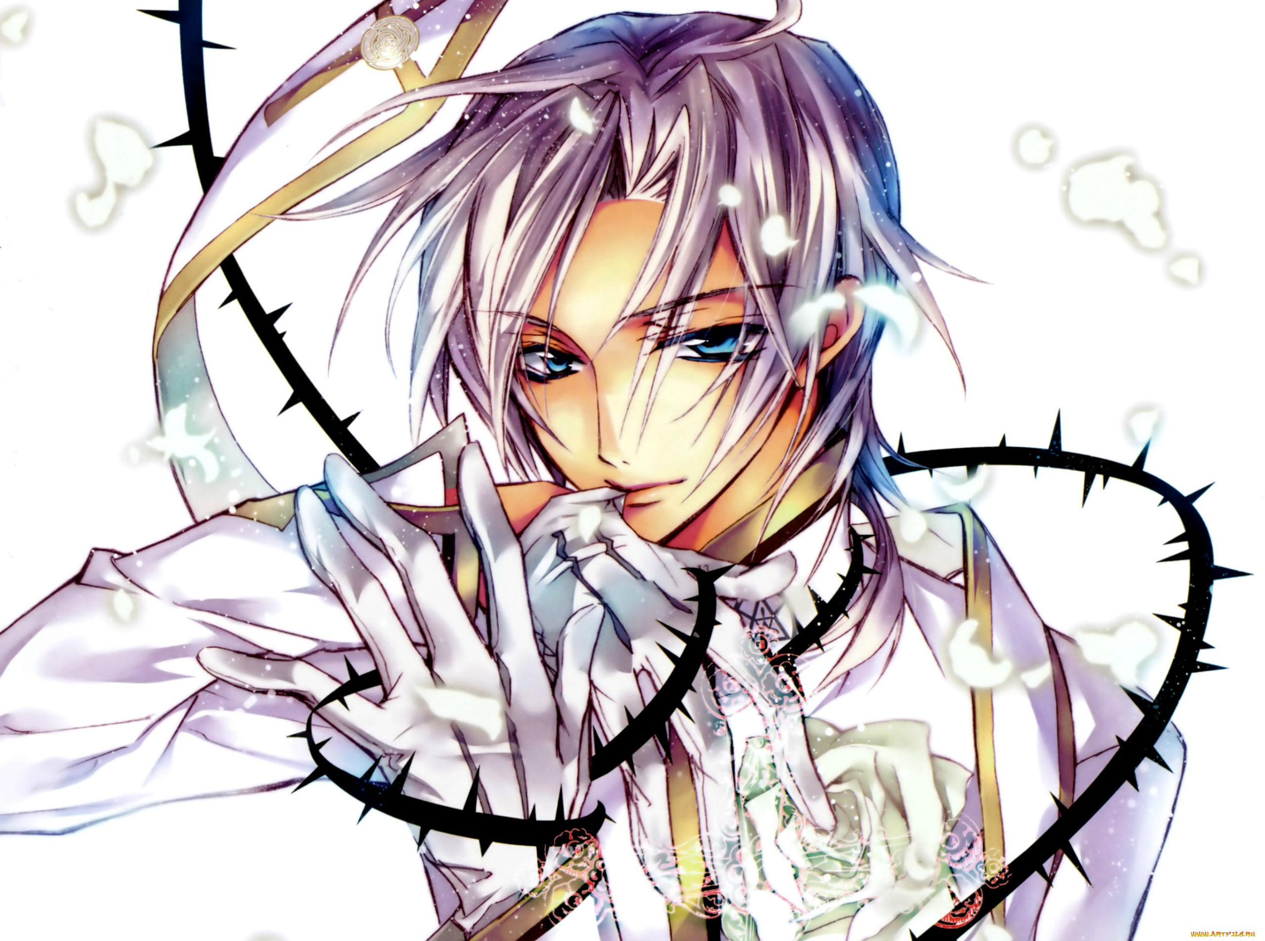 аниме, kiss, of, rose, princess, шипы, перчатки, голубые, глаза, mitsuru, tenjoh, kiss, of, rose, princess, aya, shouoto, art