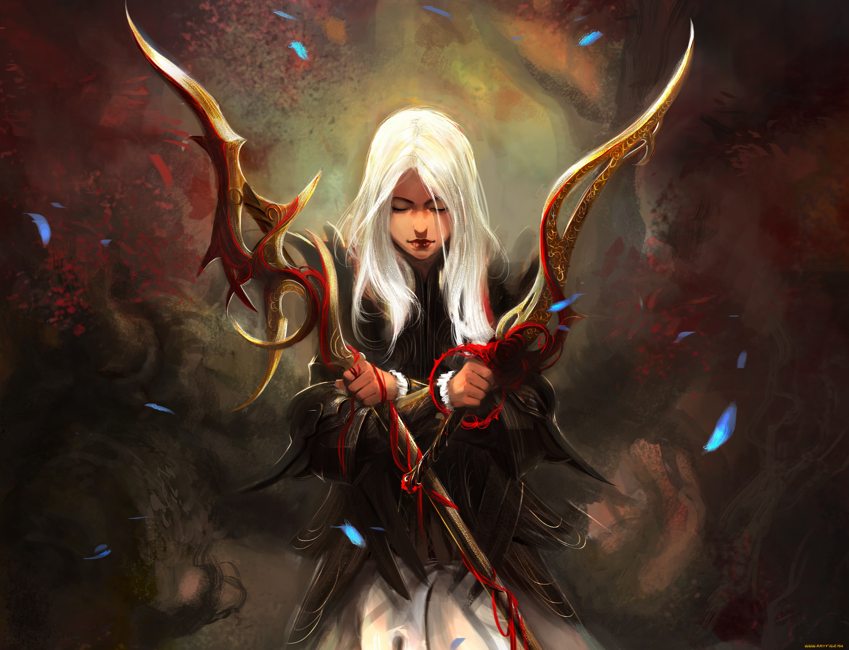 фэнтези, девушки, арт, девушка, оружие, меч