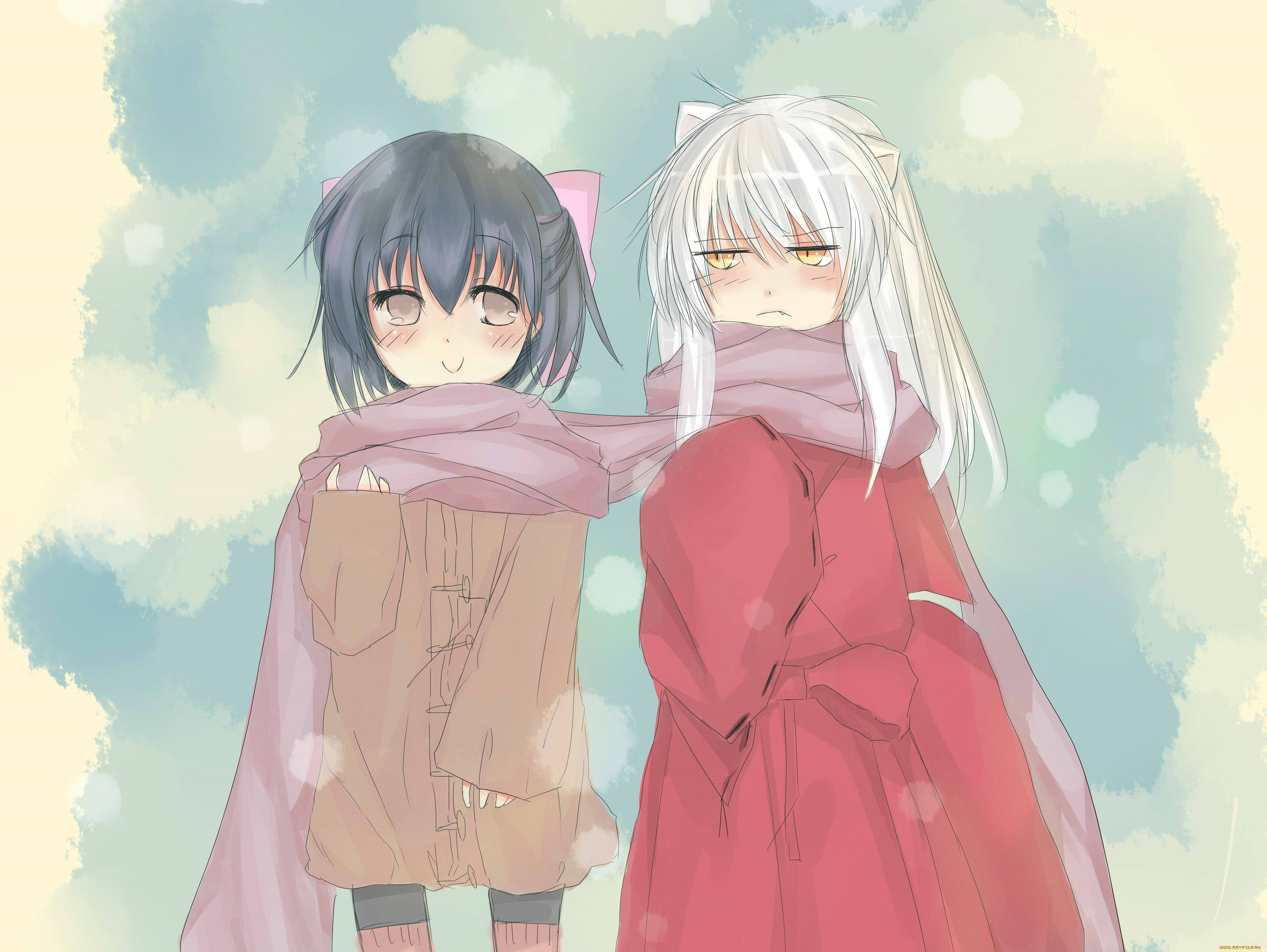 разное, арты, арт, инуяша, кагоме