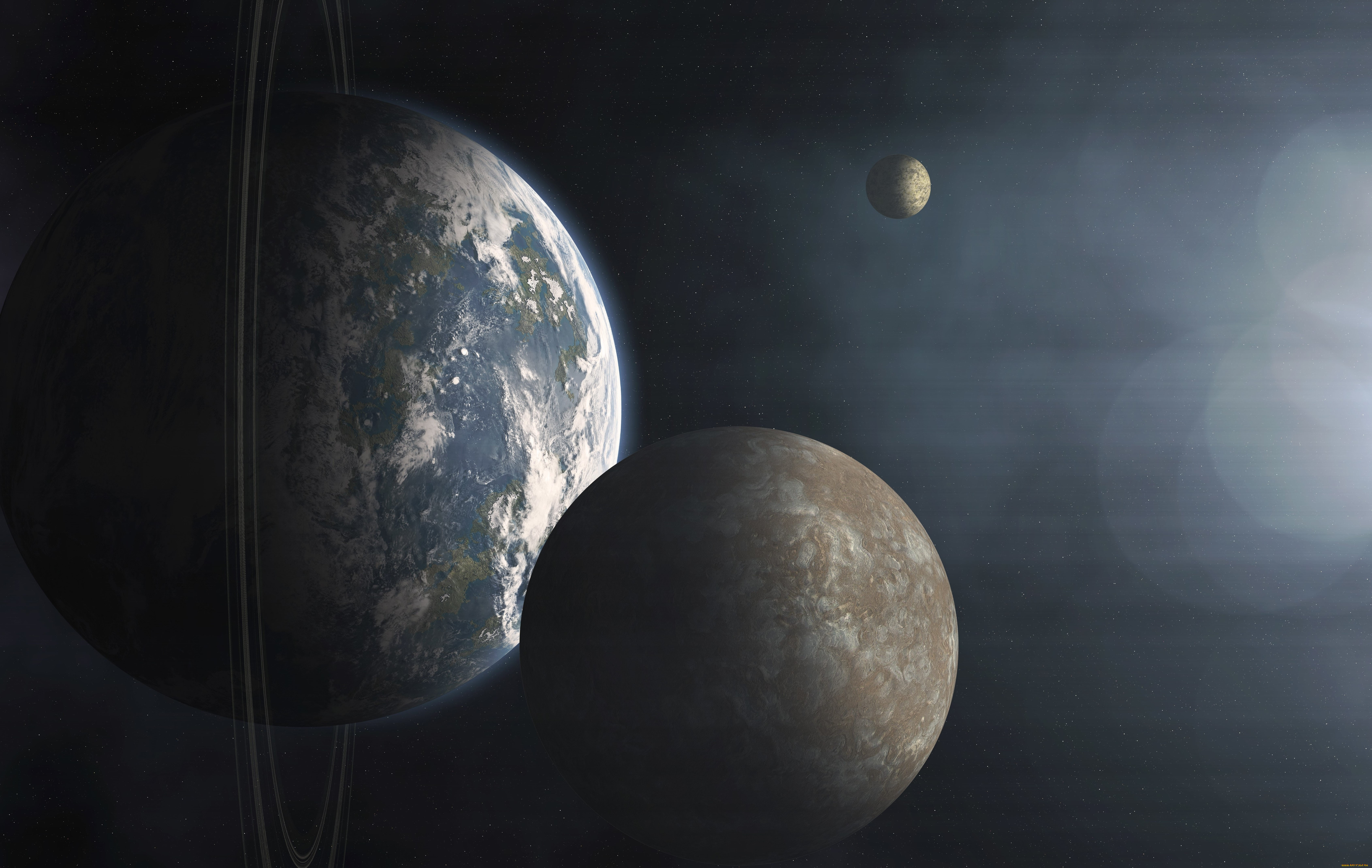 космос, арт, планеты, вселенная, галактика