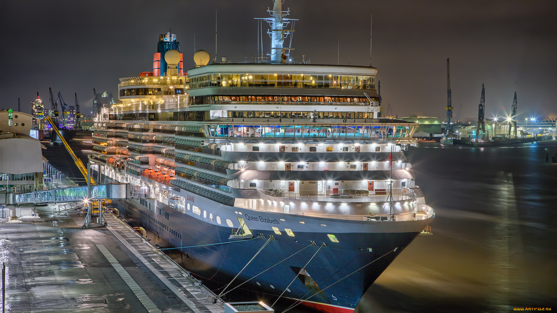 queen, elizabeth, , hamburg, корабли, лайнеры, лайнер, круиз