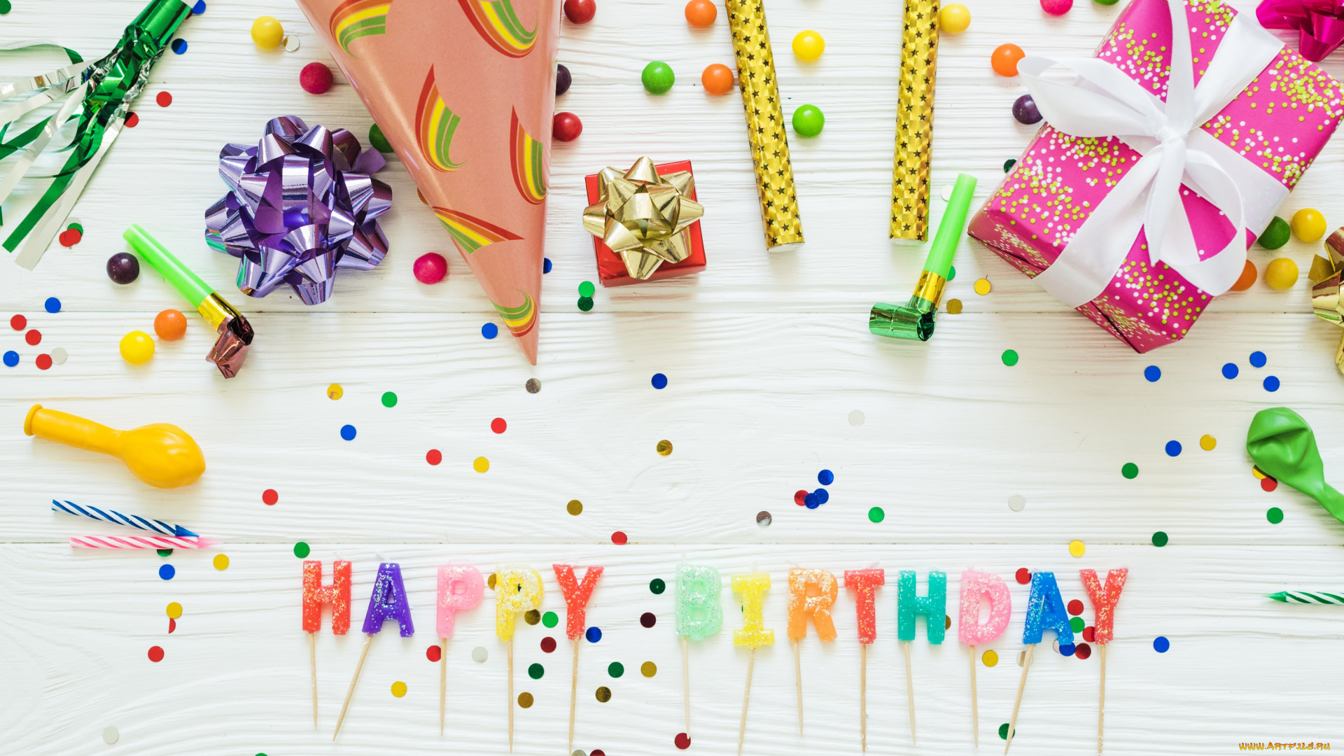 праздничные, день, рождения, день, рождения, свечи, подарок, праздник