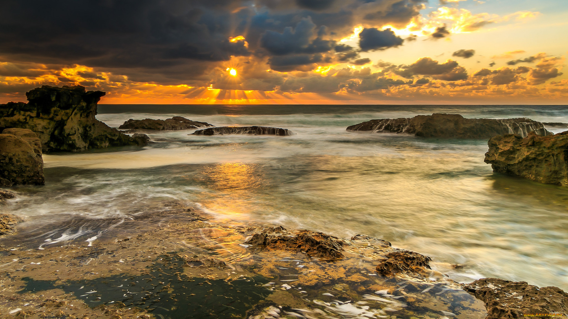 природа, побережье, простор