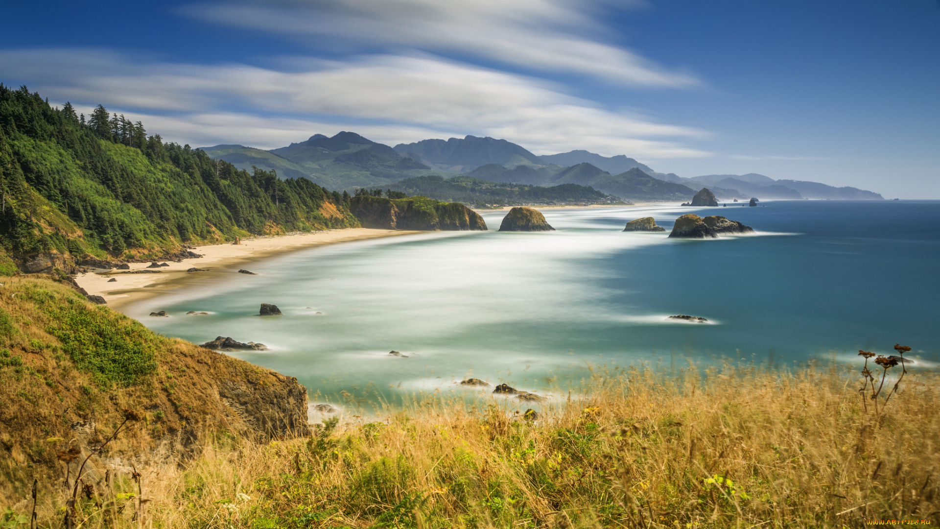 природа, побережье, простор