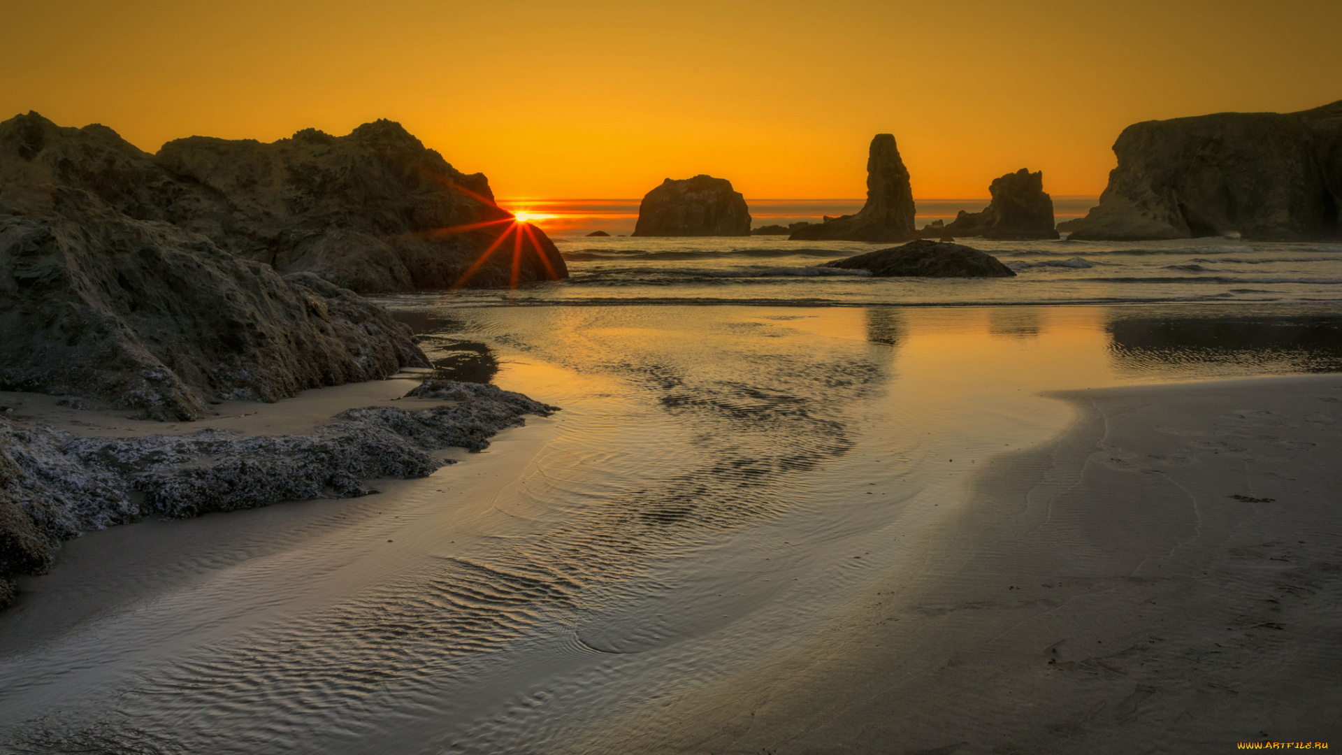 природа, побережье, простор