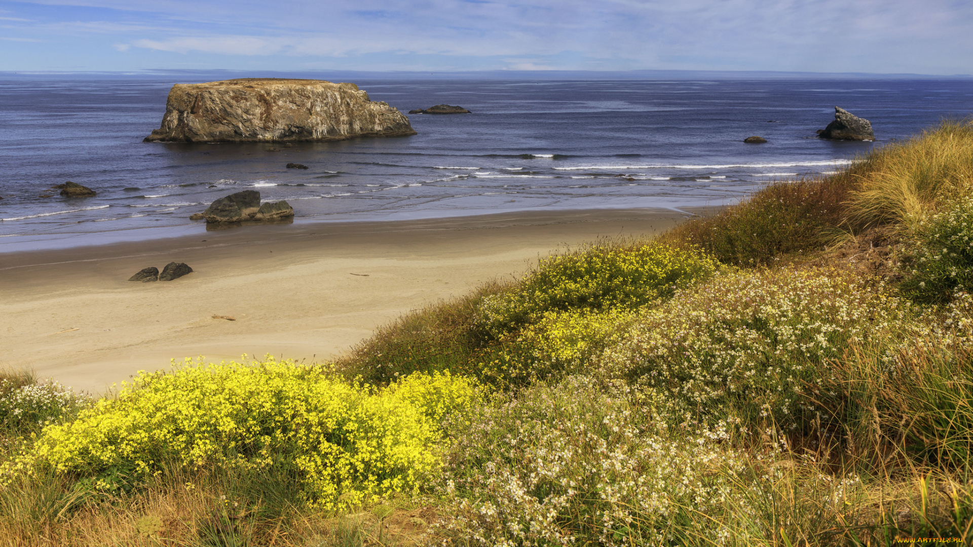 природа, побережье, простор