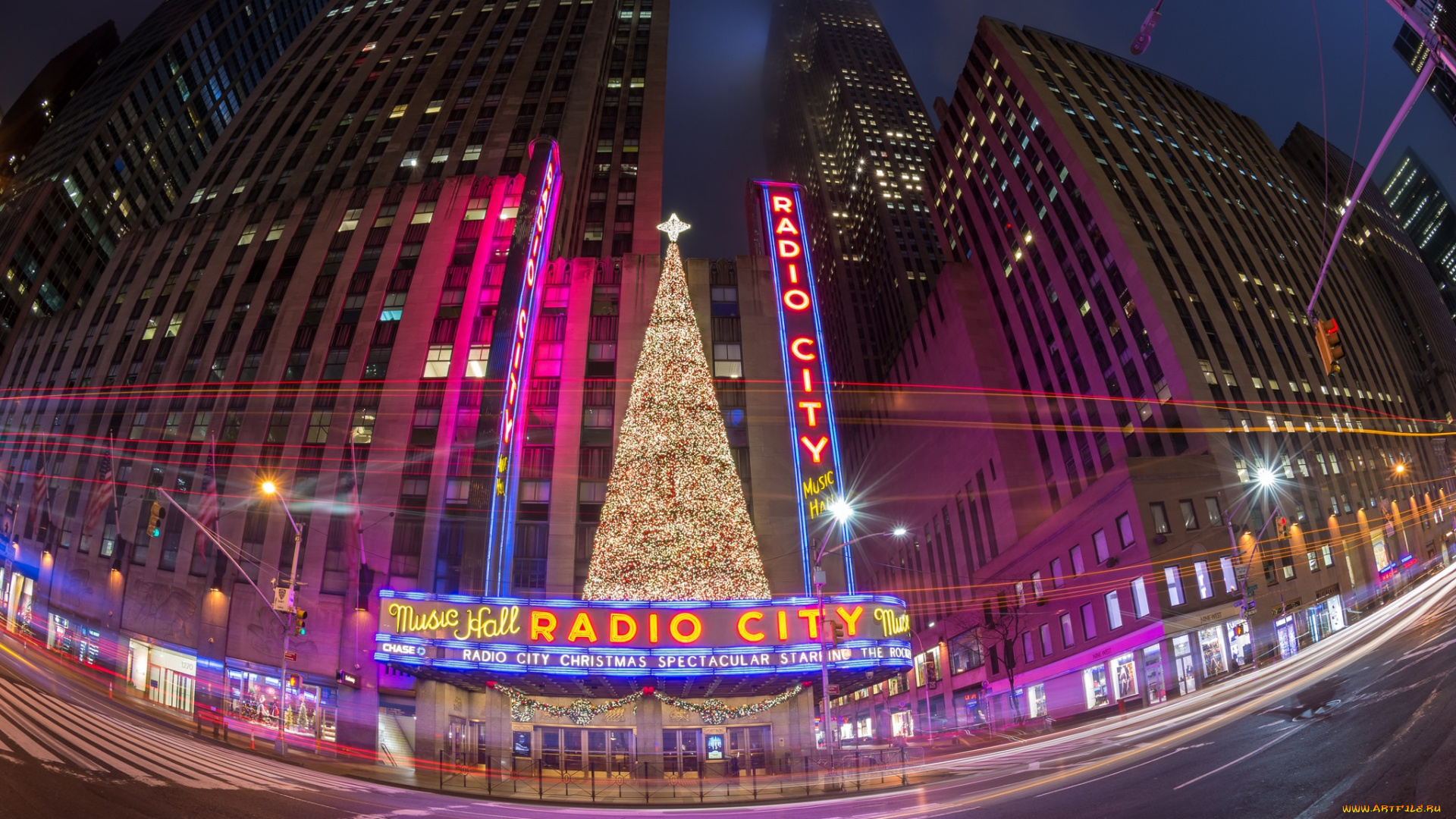 radio, city, trails, , new, york, города, нью-йорк, , сша, огни, ночь, улица