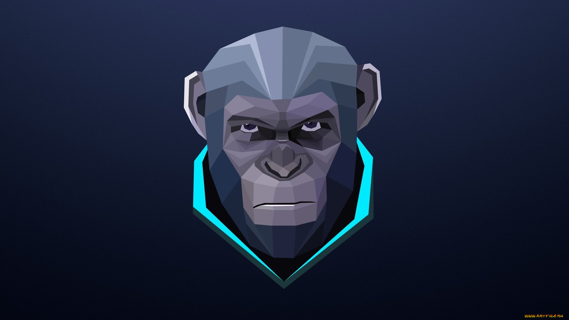 рисованное, минимализм, обезьяна