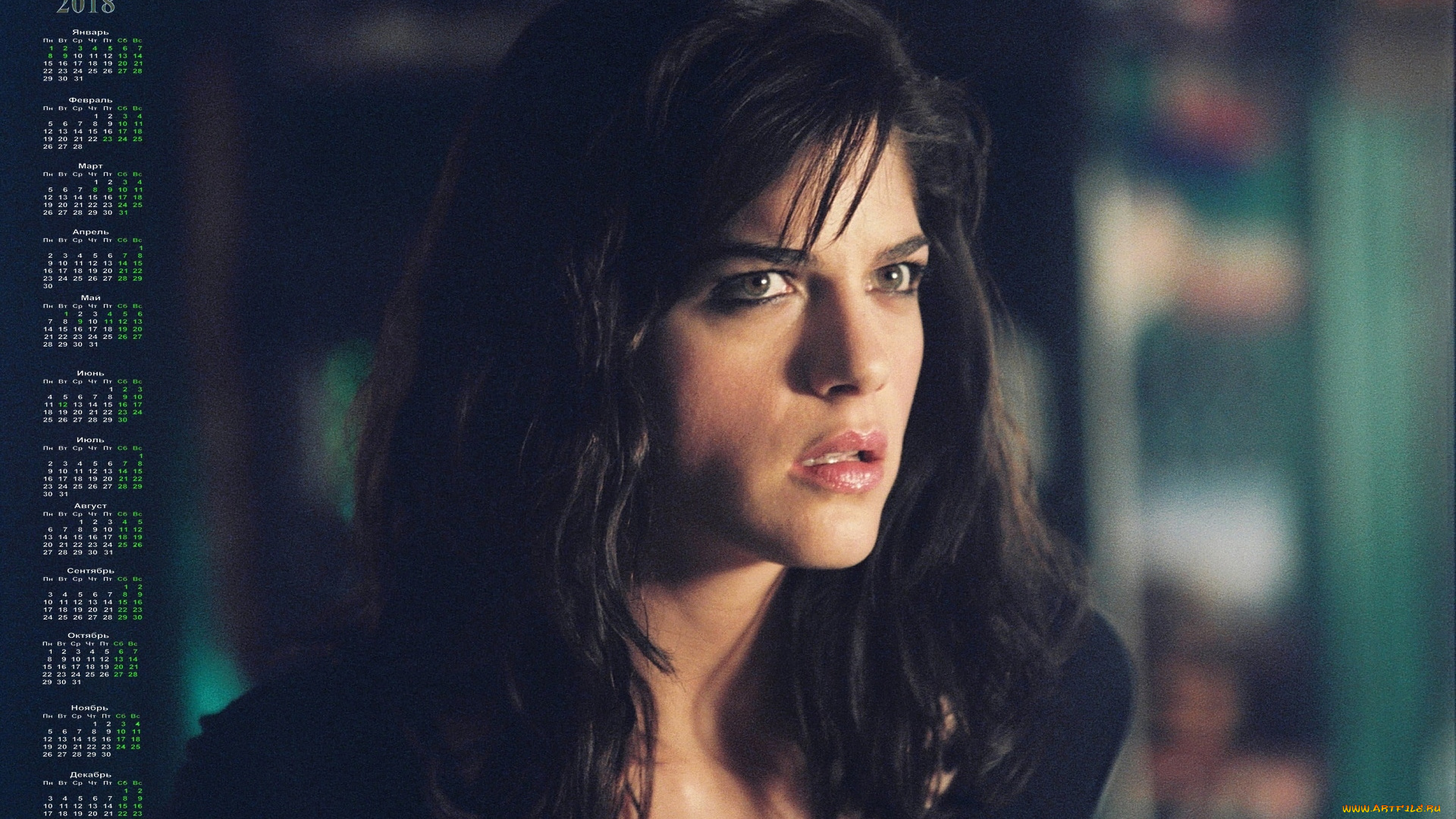 selma, bler, календари, знаменитости, женщина, 2018, взгляд, актриса