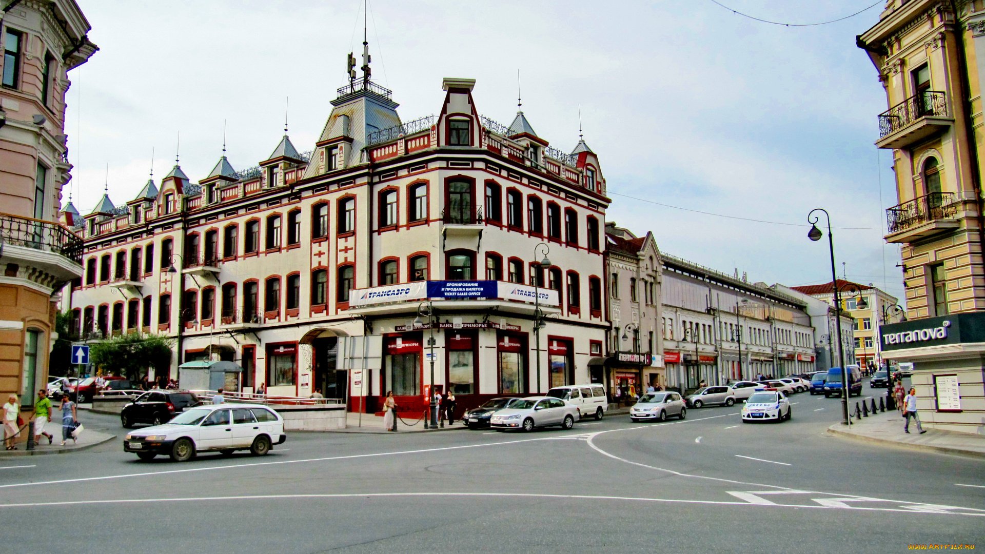 владивосток, города, -, здания, , дома, россия, здания, автомобили, улица