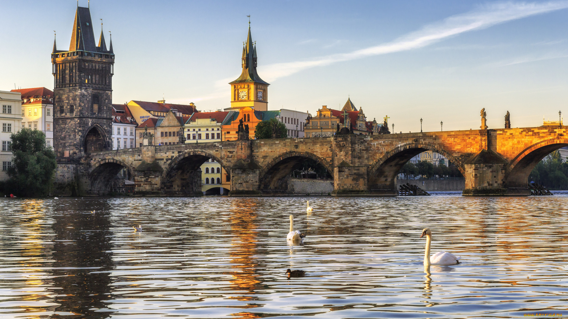 vltava, города, прага, , Чехия, мост, река