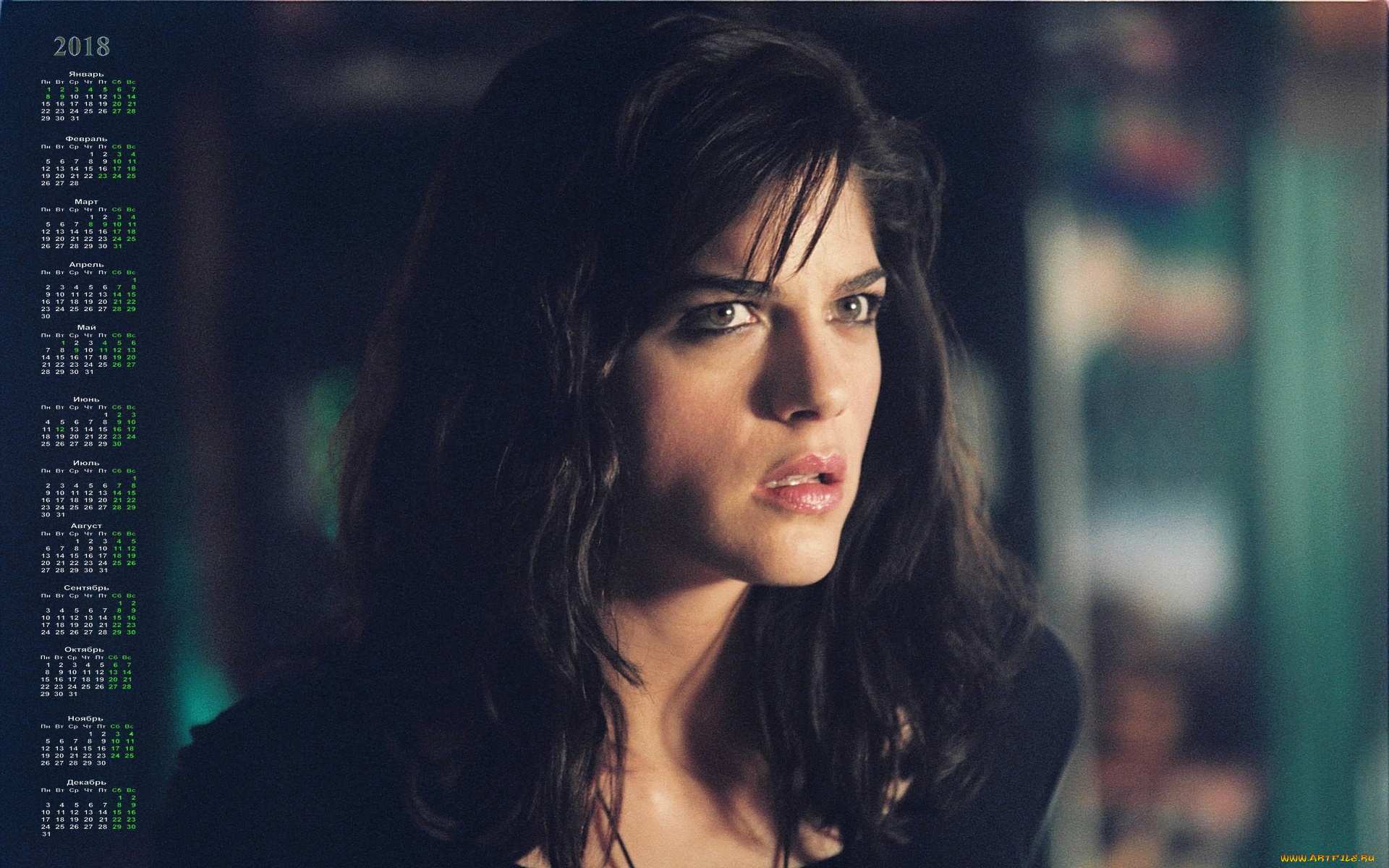 selma, bler, календари, знаменитости, женщина, 2018, взгляд, актриса