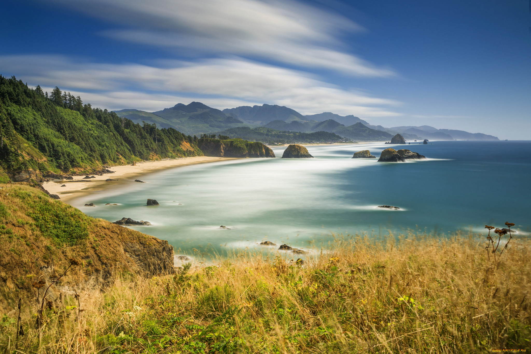 природа, побережье, простор