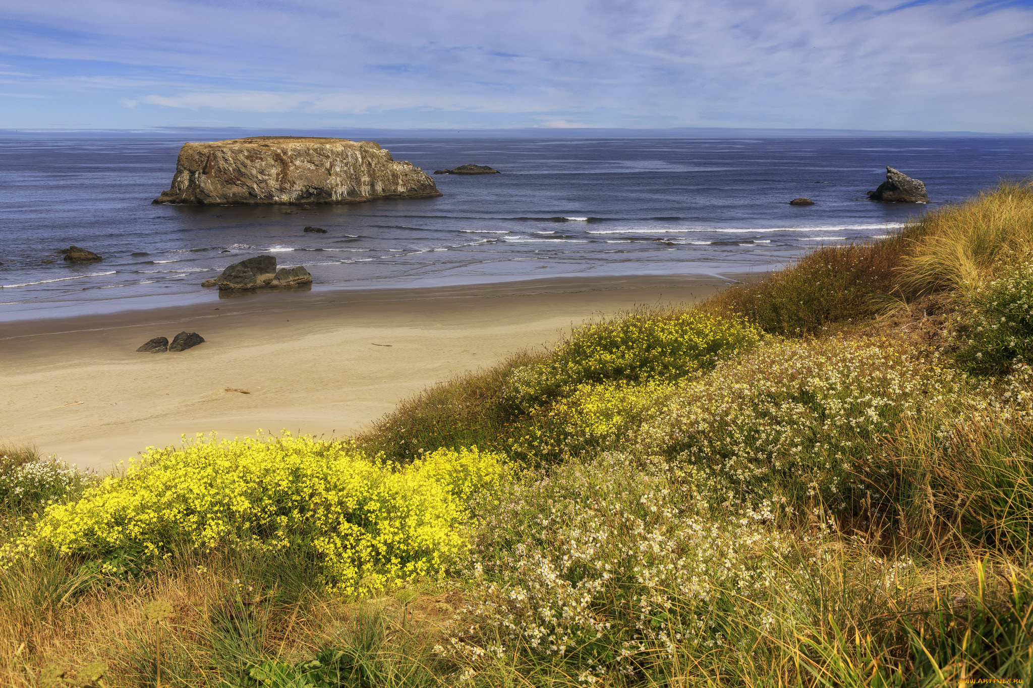 природа, побережье, простор