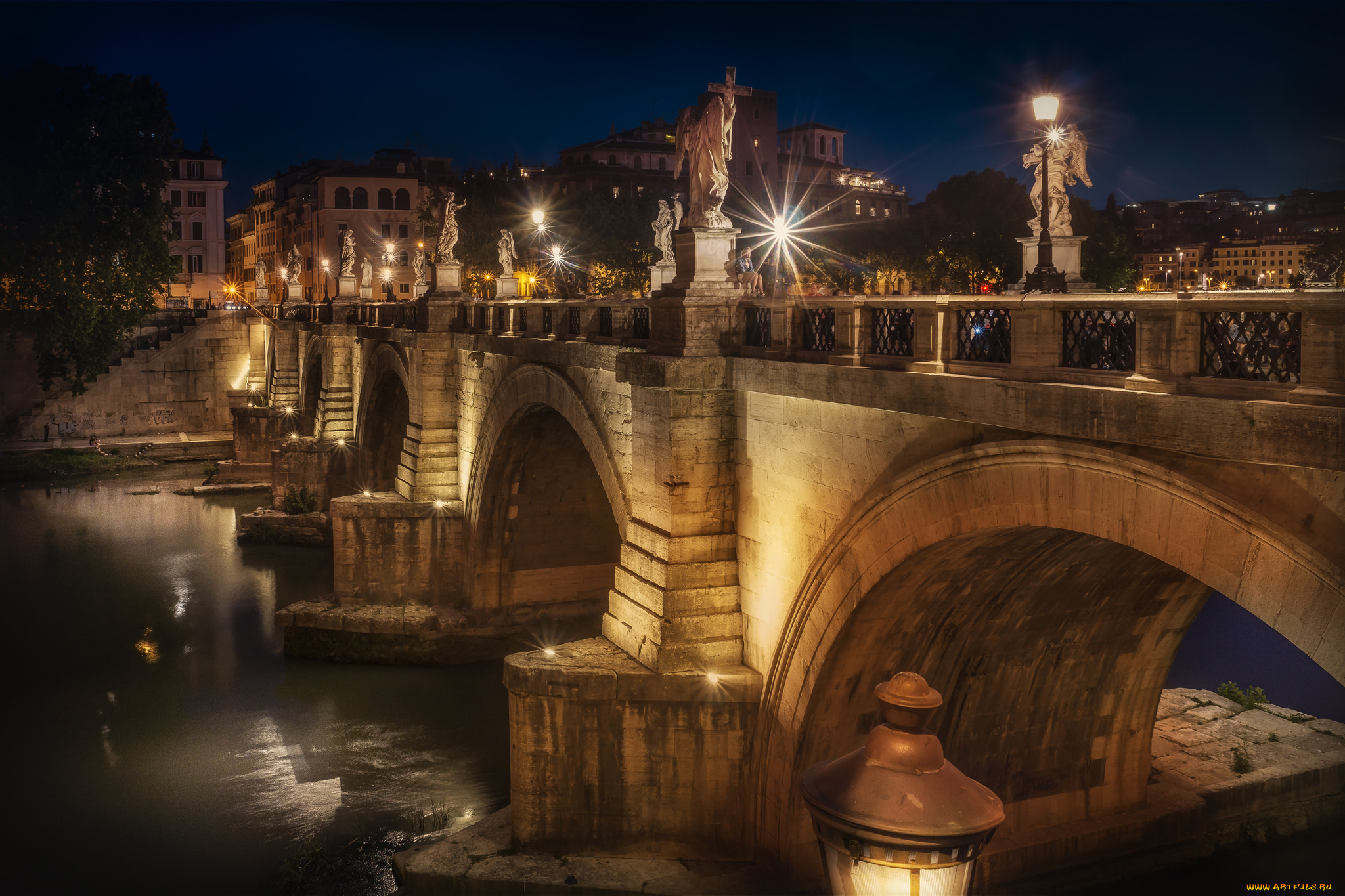 rome, , bridge, st, angelo, города, рим, , ватикан, , италия, река, мост, замок