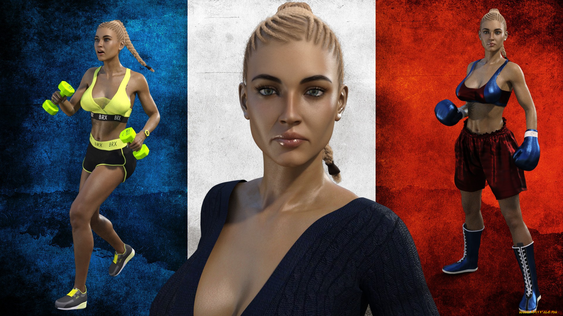 3д, графика, спорт, , sport, фон, взгляд, девушка
