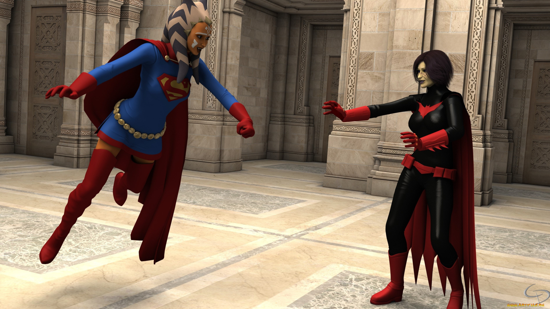 3д, графика, существа, , creatures, фон, взгляд, девушки