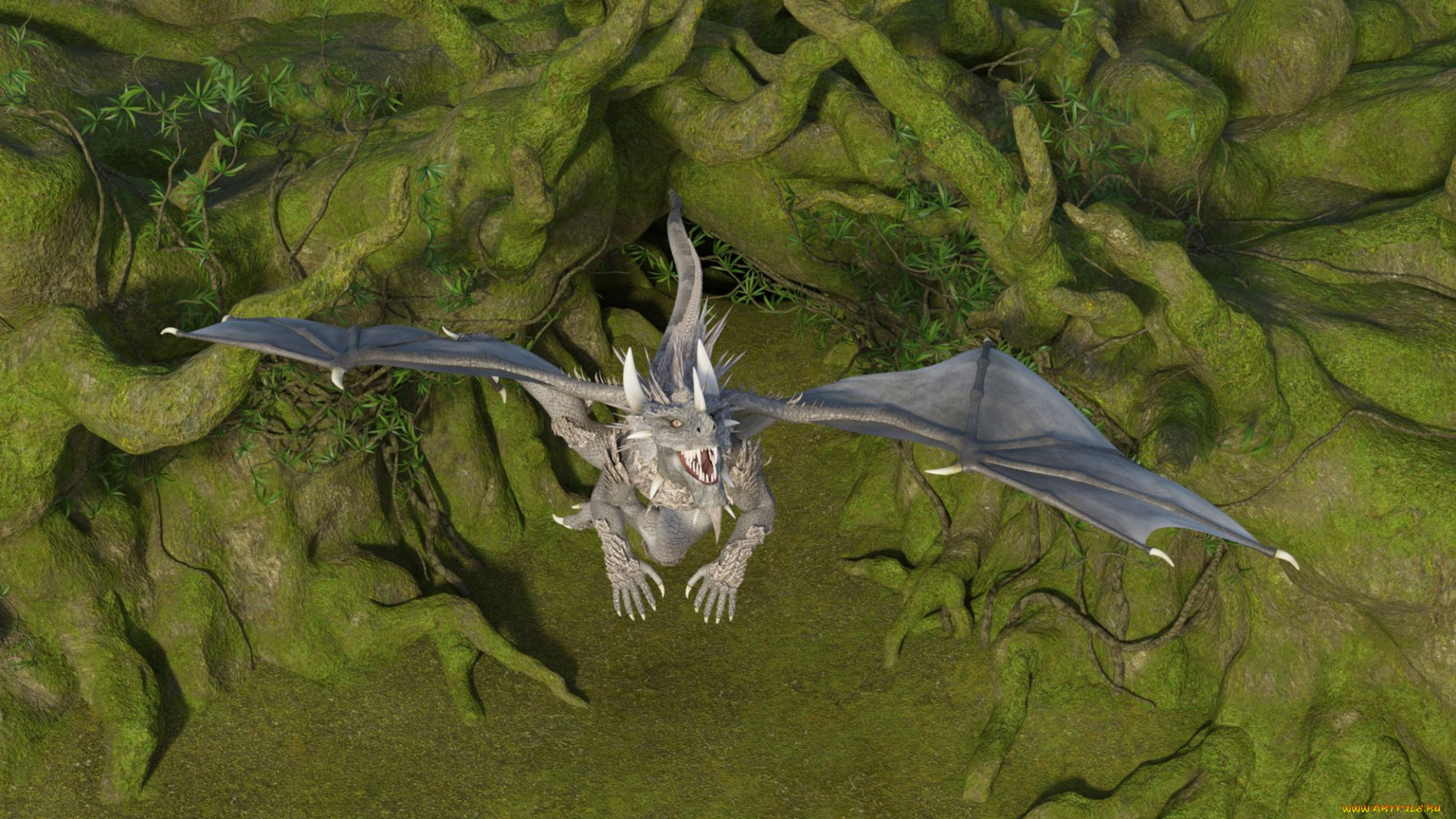 3д, графика, существа, , creatures, полет, дракон