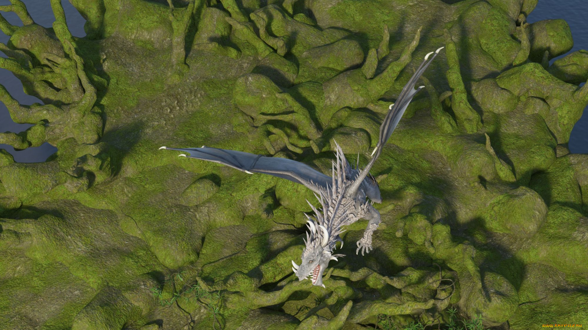 3д, графика, существа, , creatures, полет, дракон