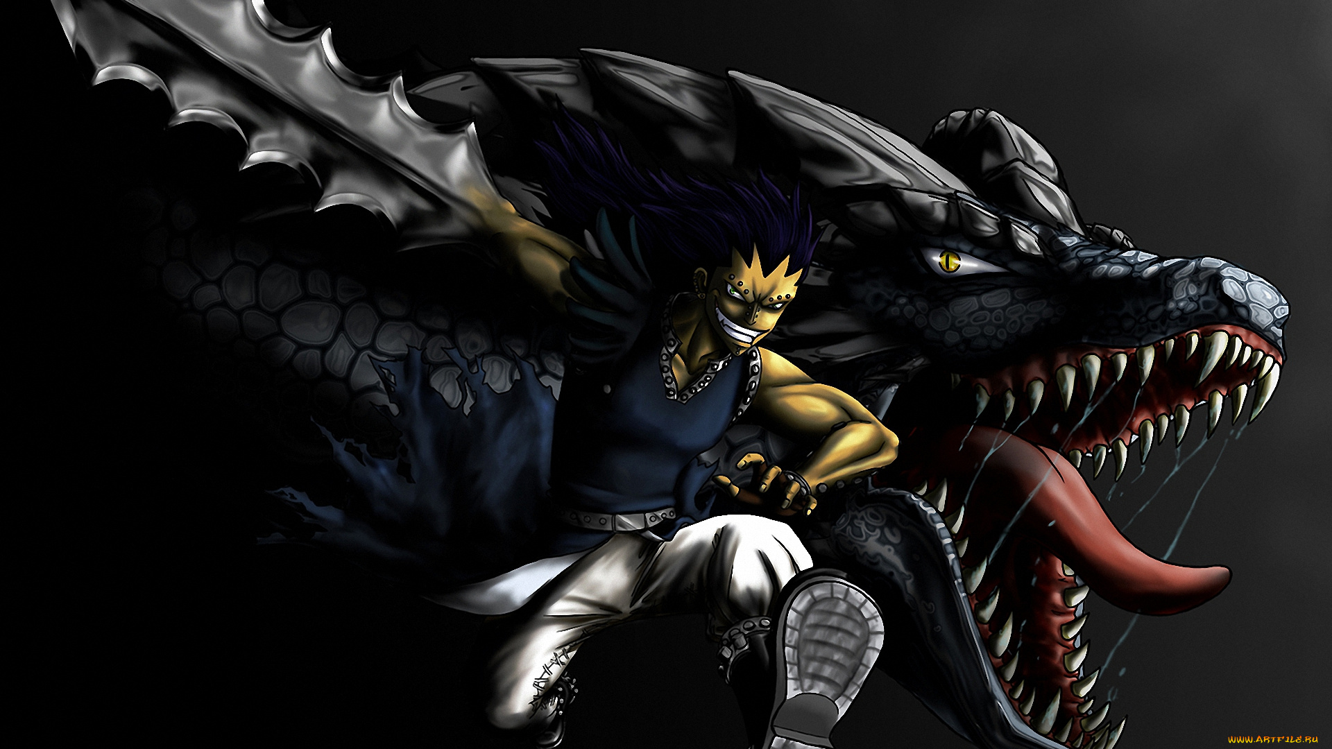 аниме, fairy, tail, дракон, маг, чародей, волшебник, dragon, slayer, gajeel