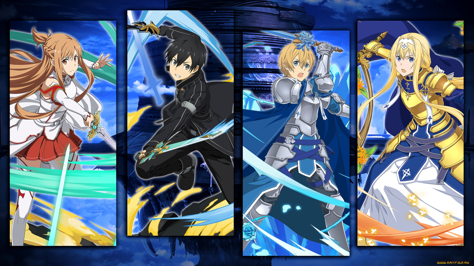 аниме, sword, art, online, мастера, меча, онлайн