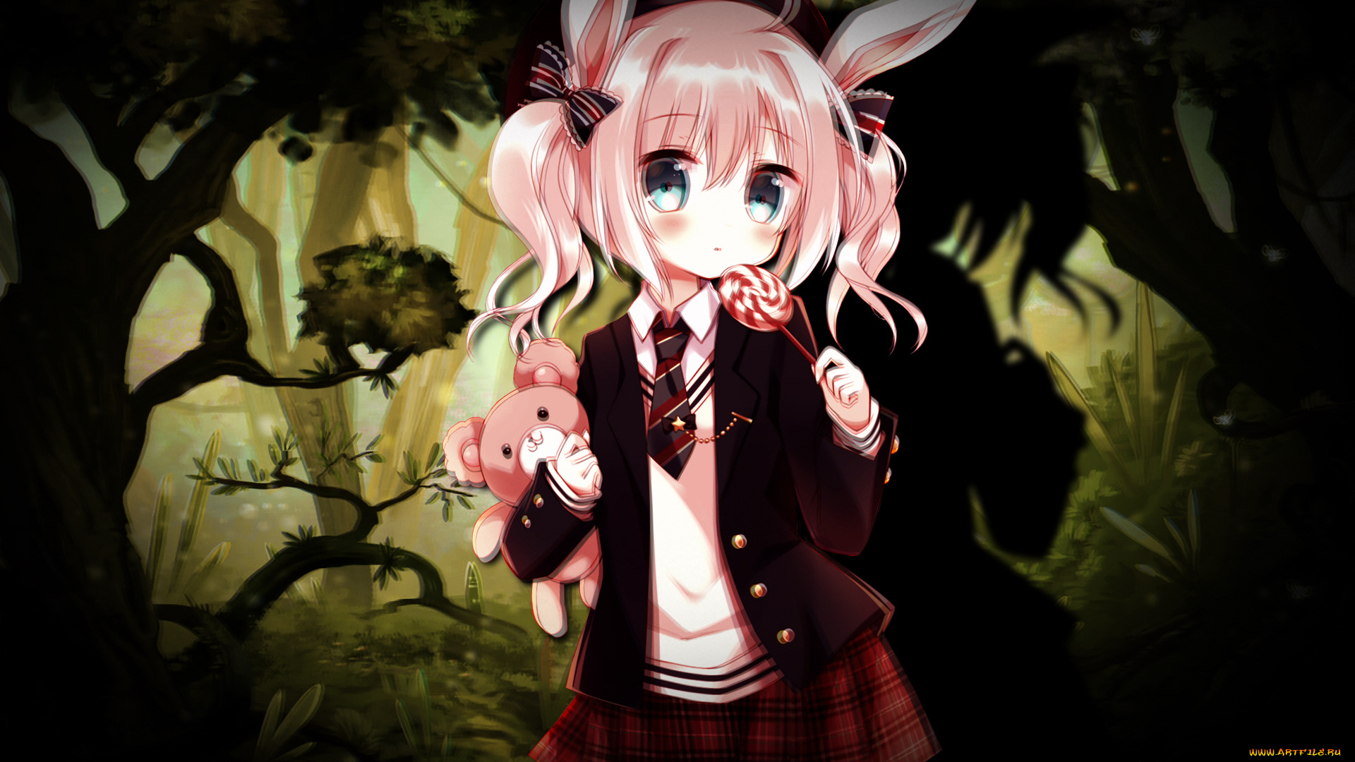 аниме, животные, , существа, девочка