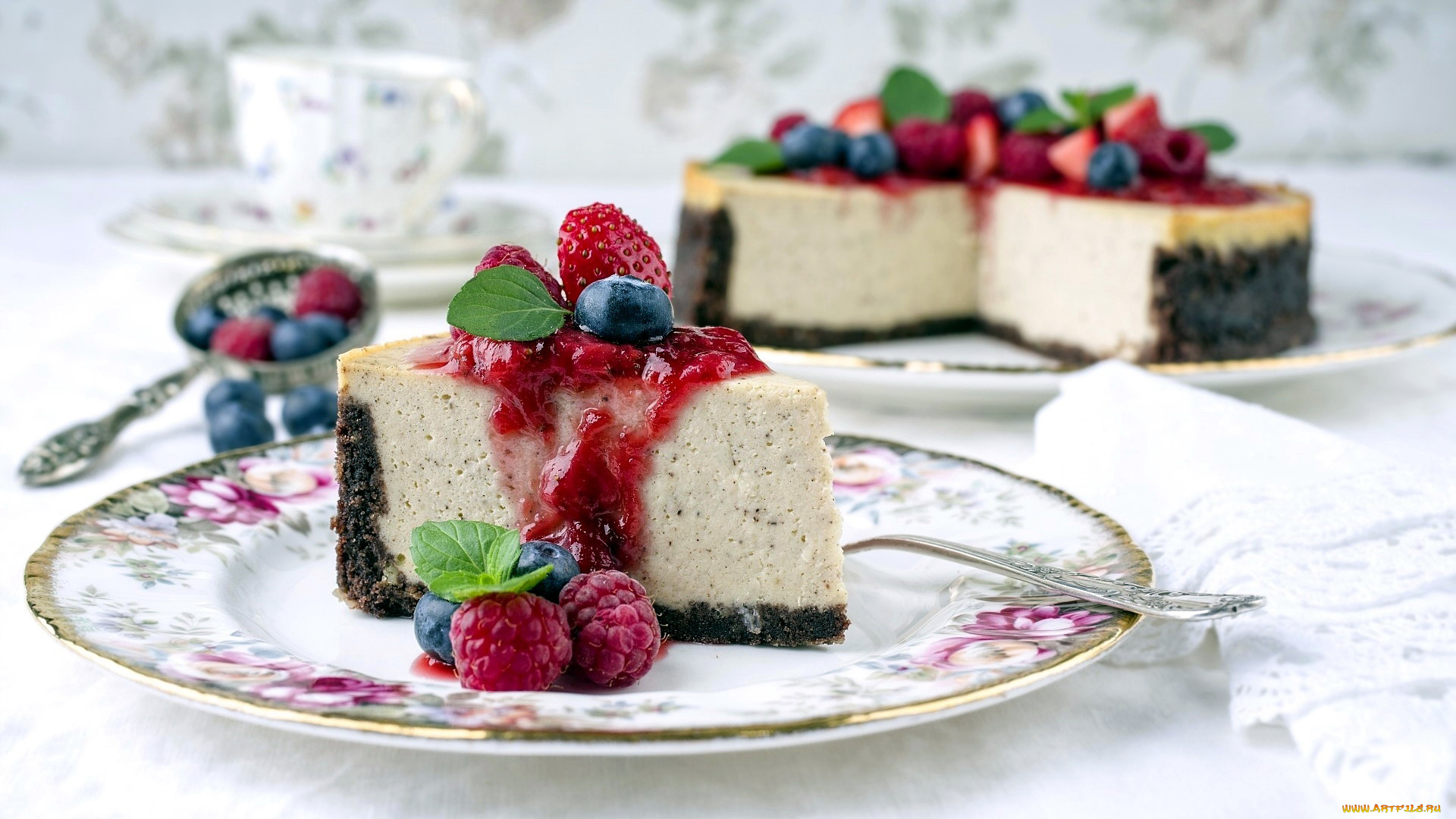 еда, торты, чизкейк, малина