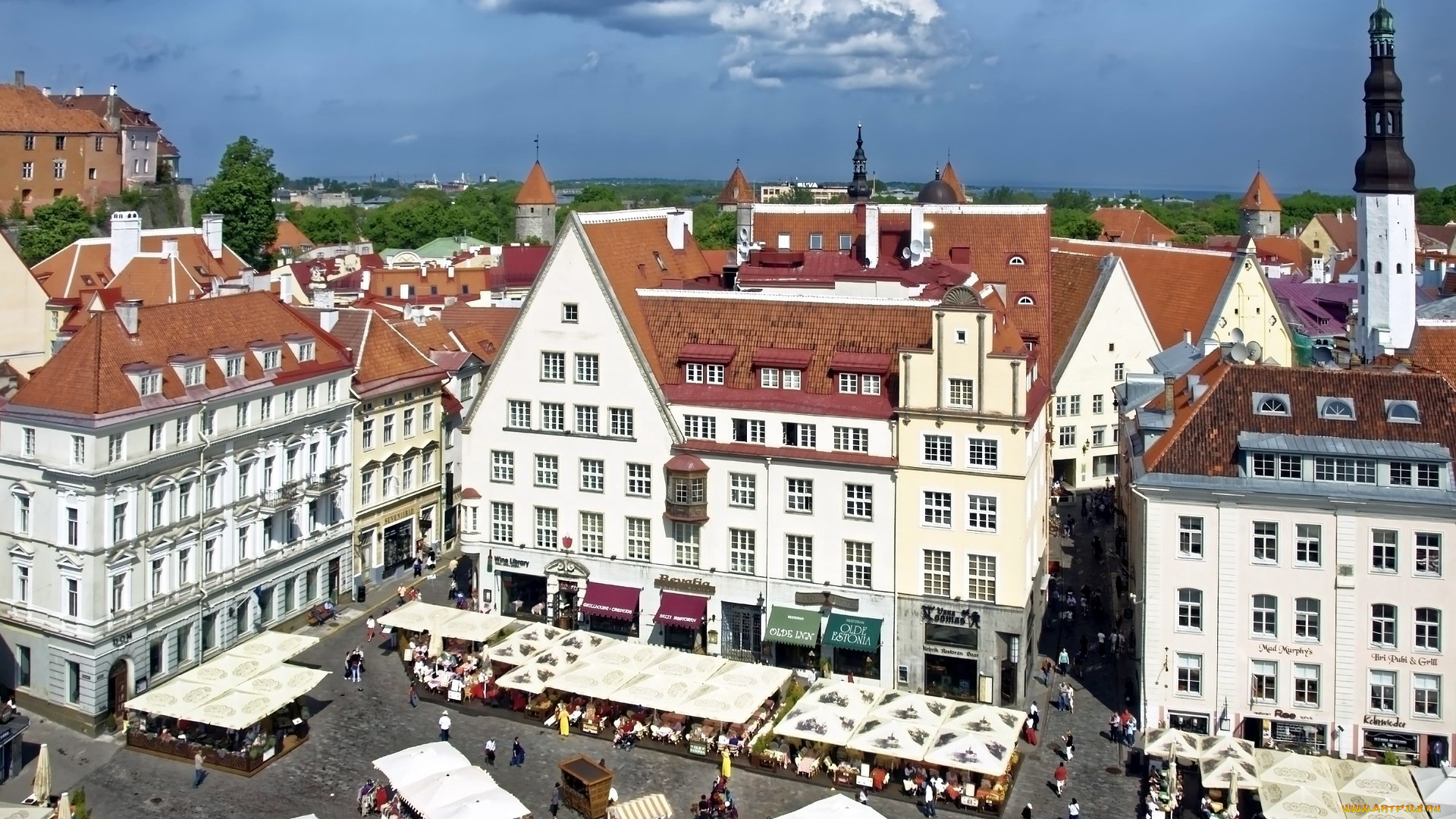 города, таллин, , эстония, панорама