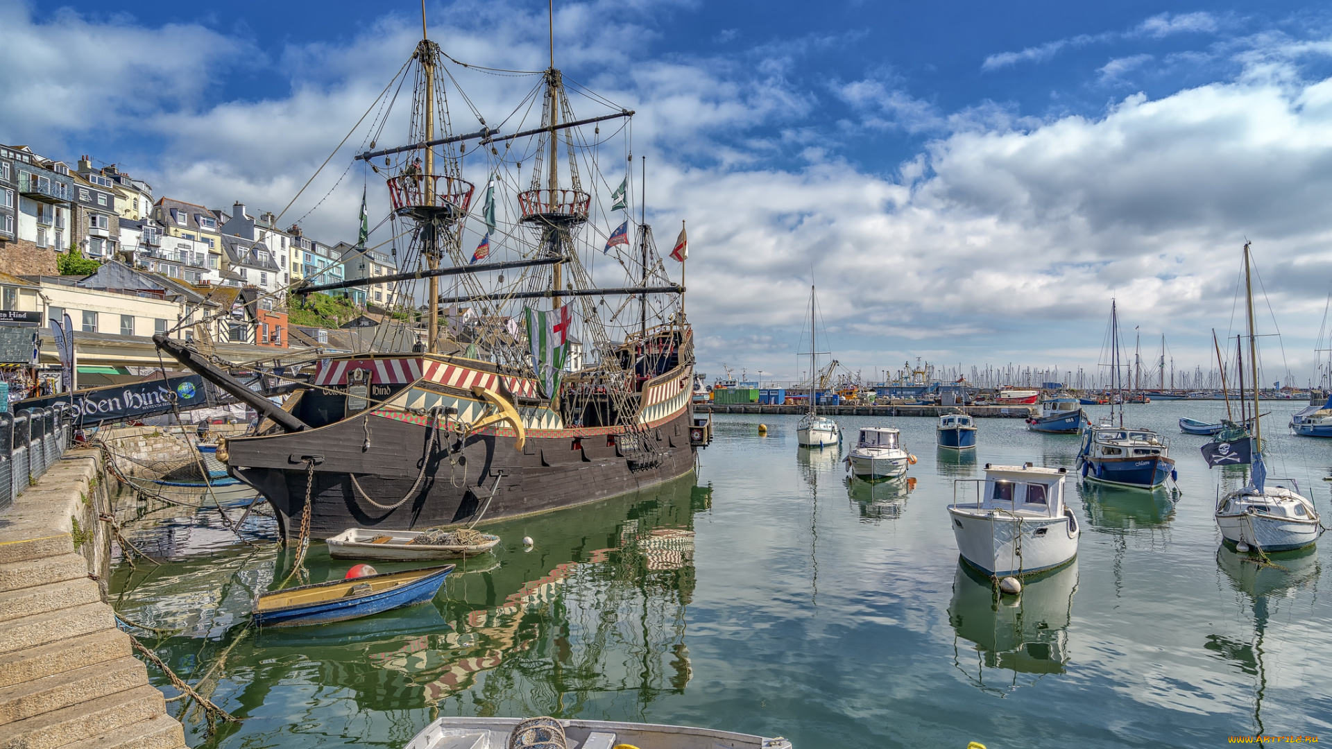 корабли, парусники, паруса, мачты