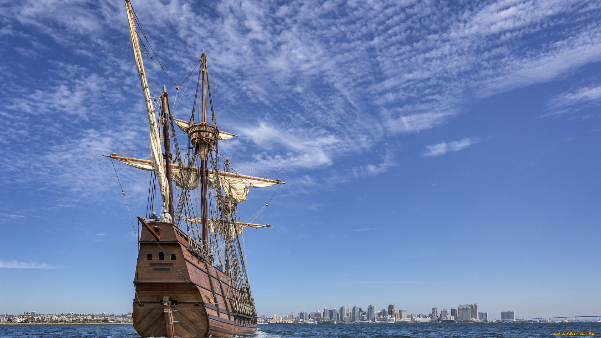корабли, парусники, паруса, мачты