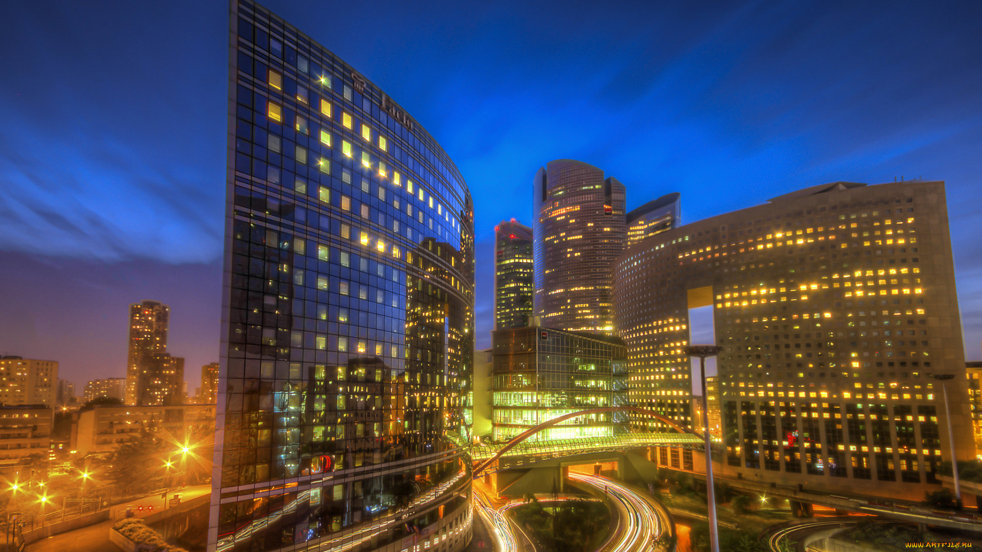 la, defense, france, города, -, огни, ночного, города, простор