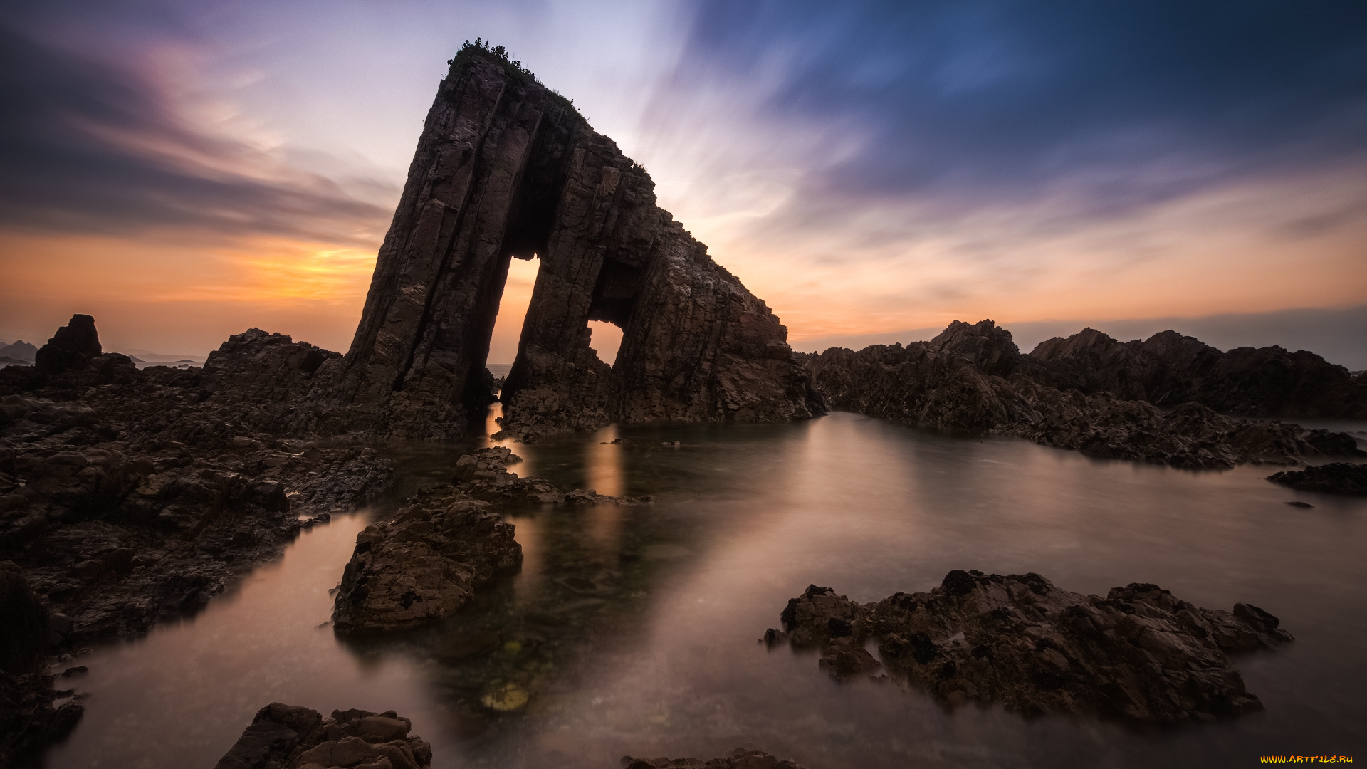 природа, побережье, скалы