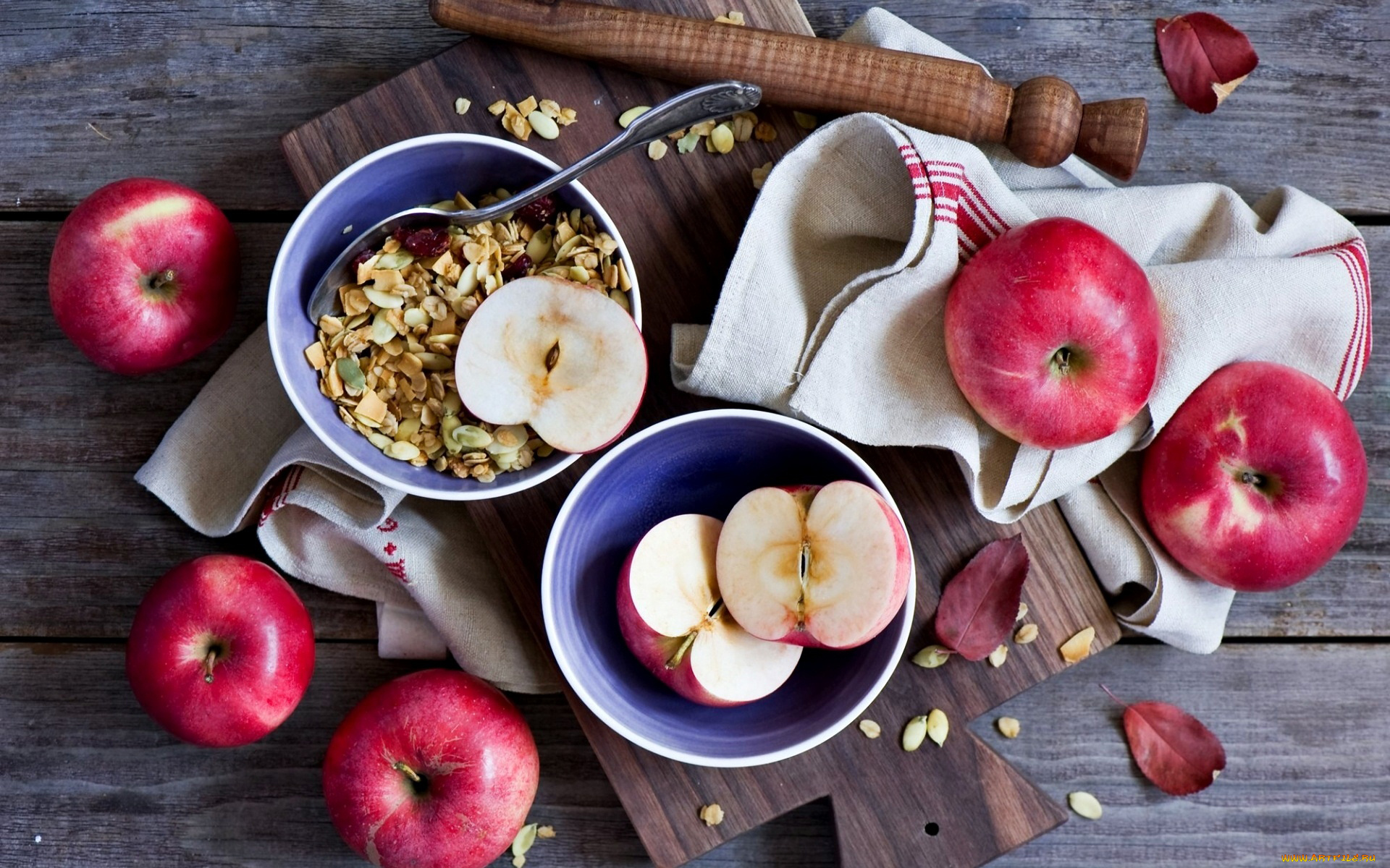 еда, Яблоки, краснобокие, яблоки