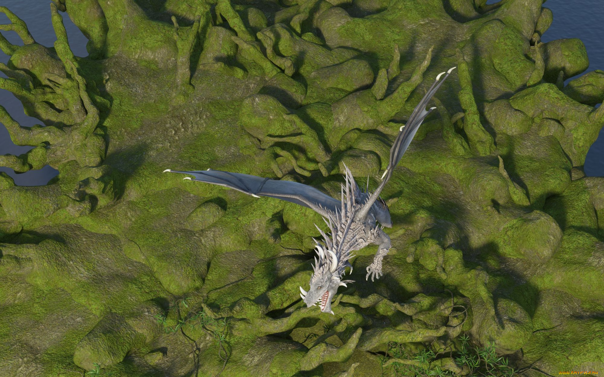 3д, графика, существа, , creatures, полет, дракон