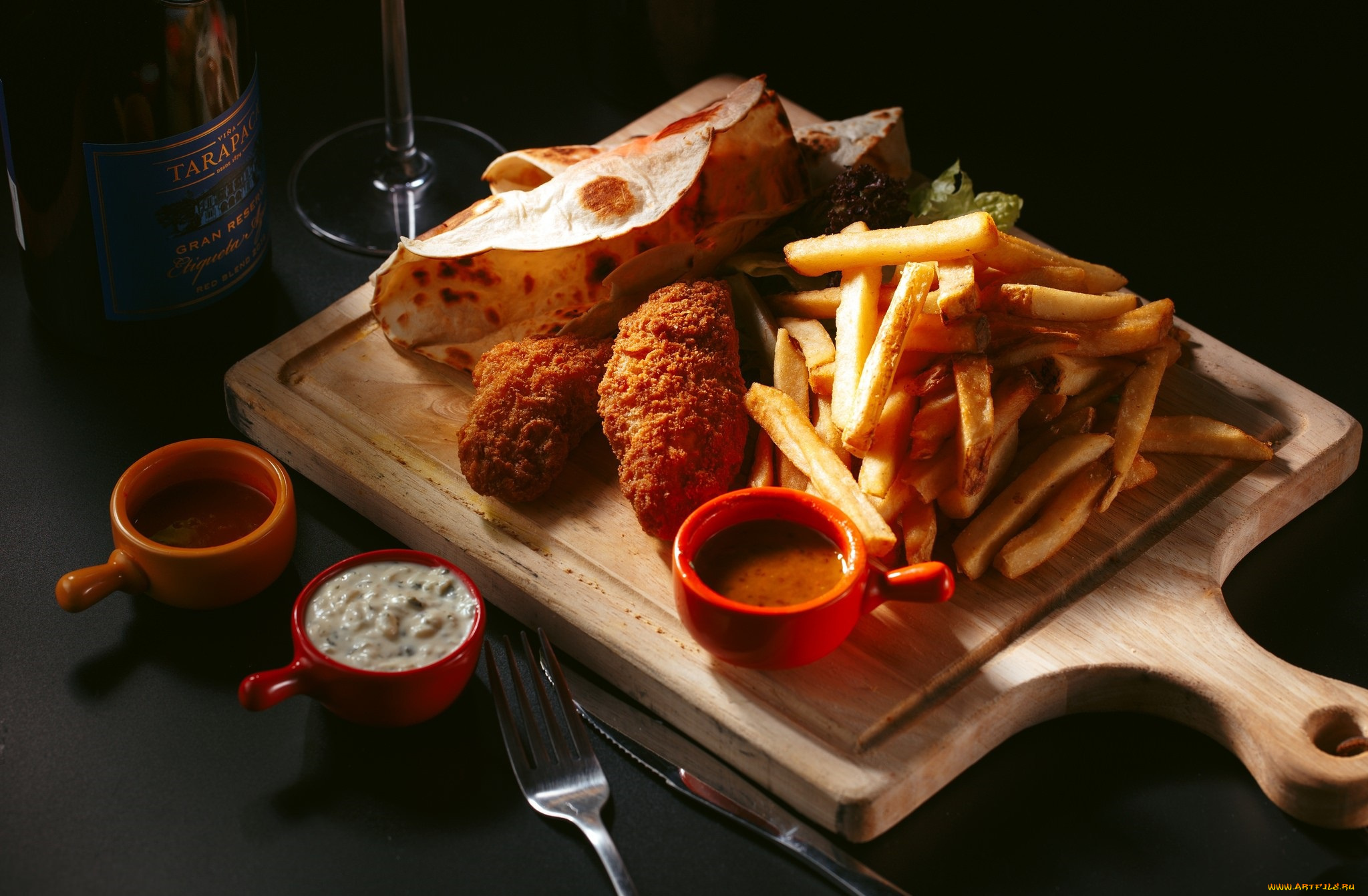 еда, картофель, соусы, фри