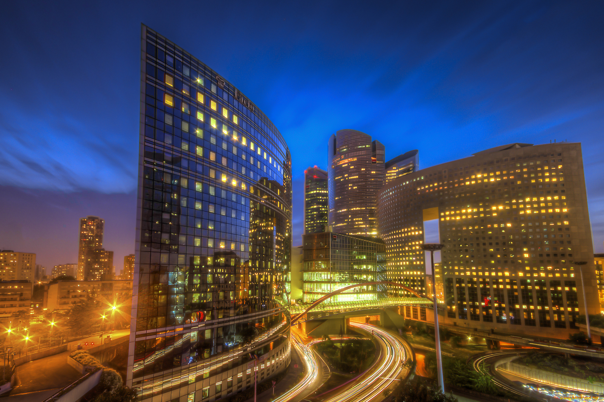 la, defense, france, города, -, огни, ночного, города, простор